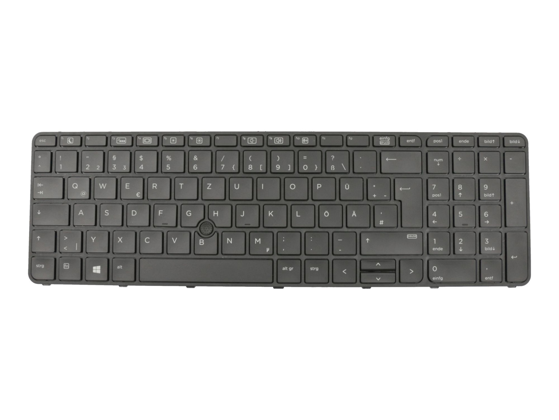 HP LTB-L34404-L9-V10 Tastatur DE (deutsch) schwarz/schwarz mit Backlight und Mouse-Stick
