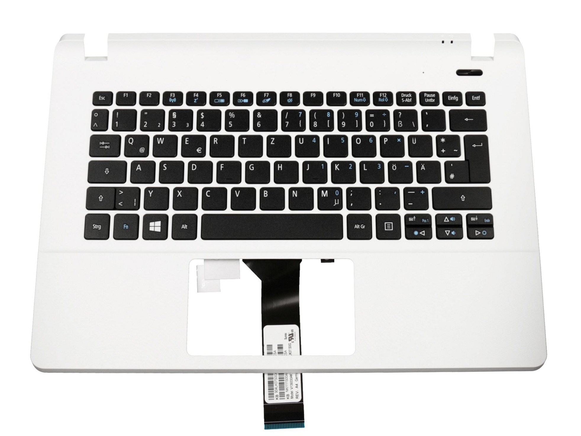 Acer 439.03401.0031 Tastatur inkl. Topcase DE (deutsch) schwarz/weiß