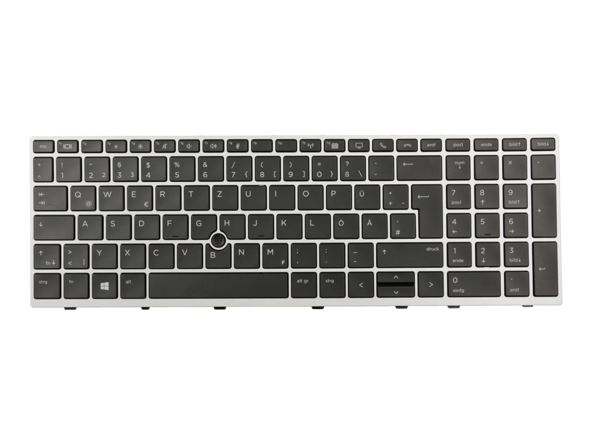 HP HPM17G2 Tastatur DE (deutsch) schwarz/silber mit Mouse-Stick