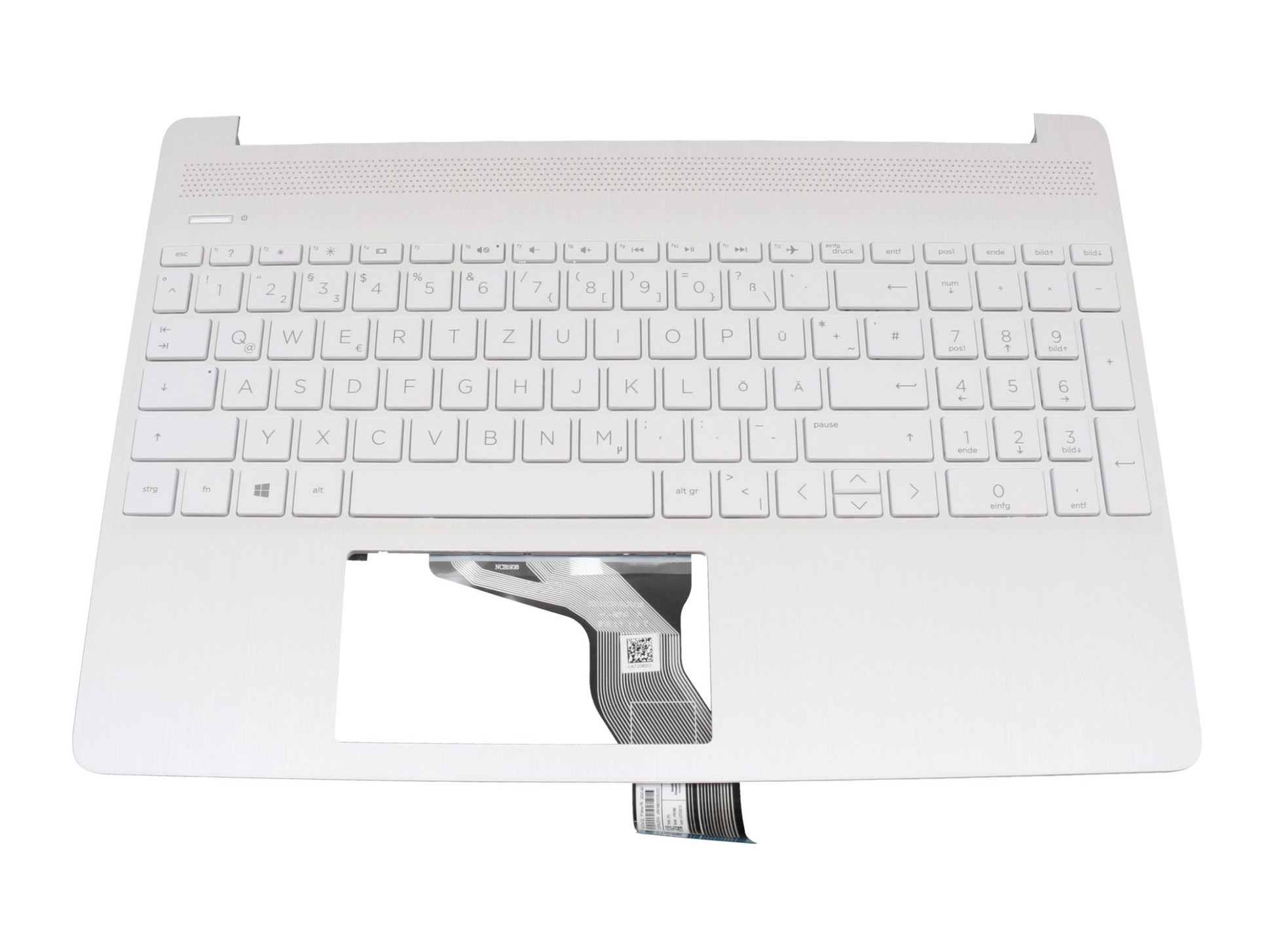 HP L60343-041 Tastatur inkl. Topcase DE (deutsch) weiß/weiß mit Backlight