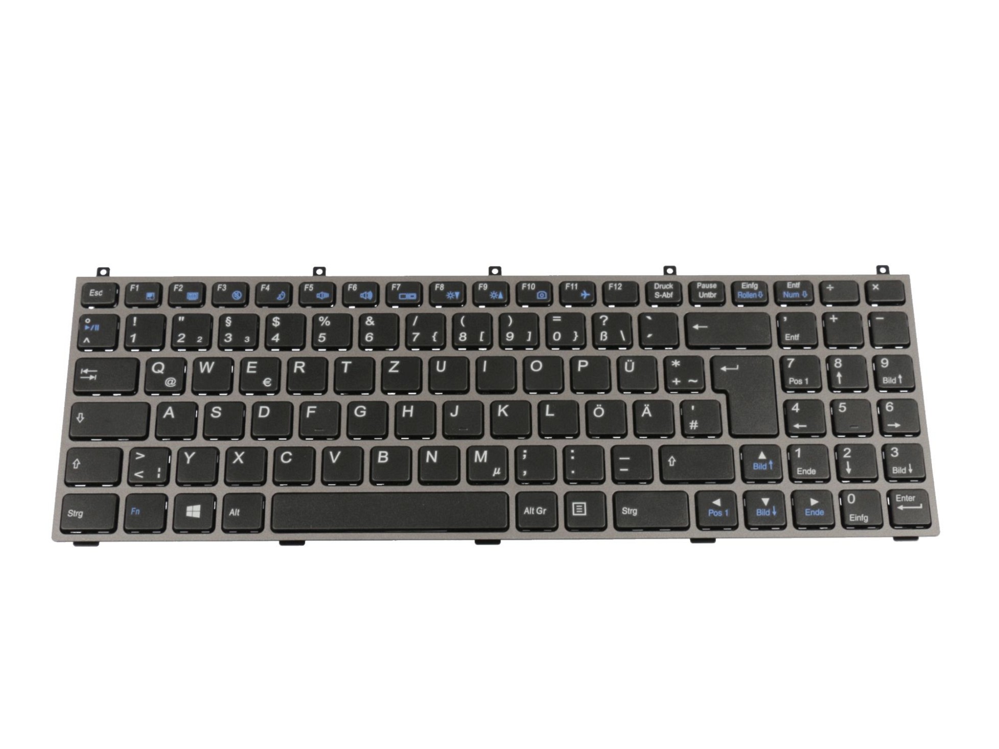 Clevo 6-80-M9800-183-1 Tastatur CH (schweiz) schwarz/grau