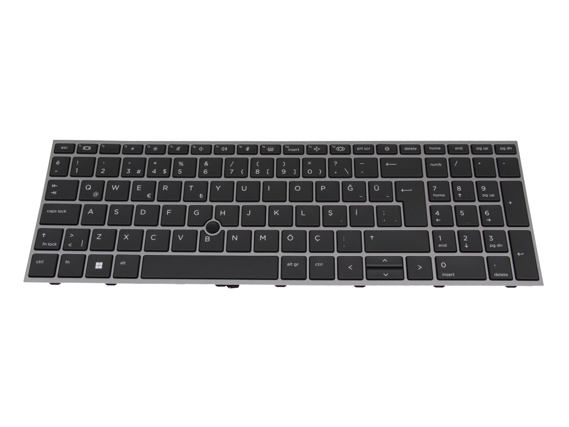 T014H1 Tastatur TR (türkisch) schwarz/grau mit Backlight und Mouse-Stick