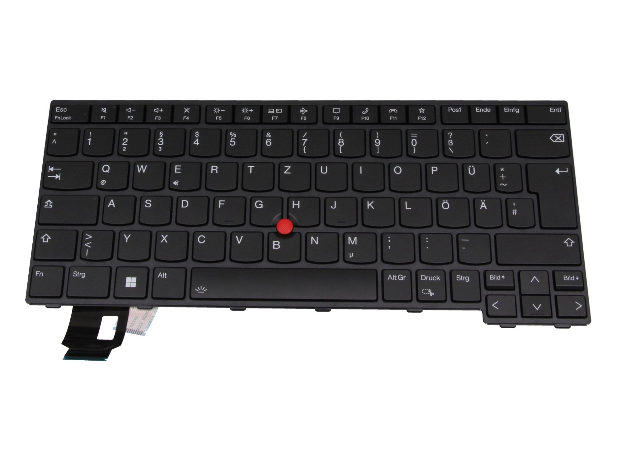Lenovo V212420BK1 Tastatur DE (deutsch) schwarz/schwarz mit Backlight und Mouse-Stick