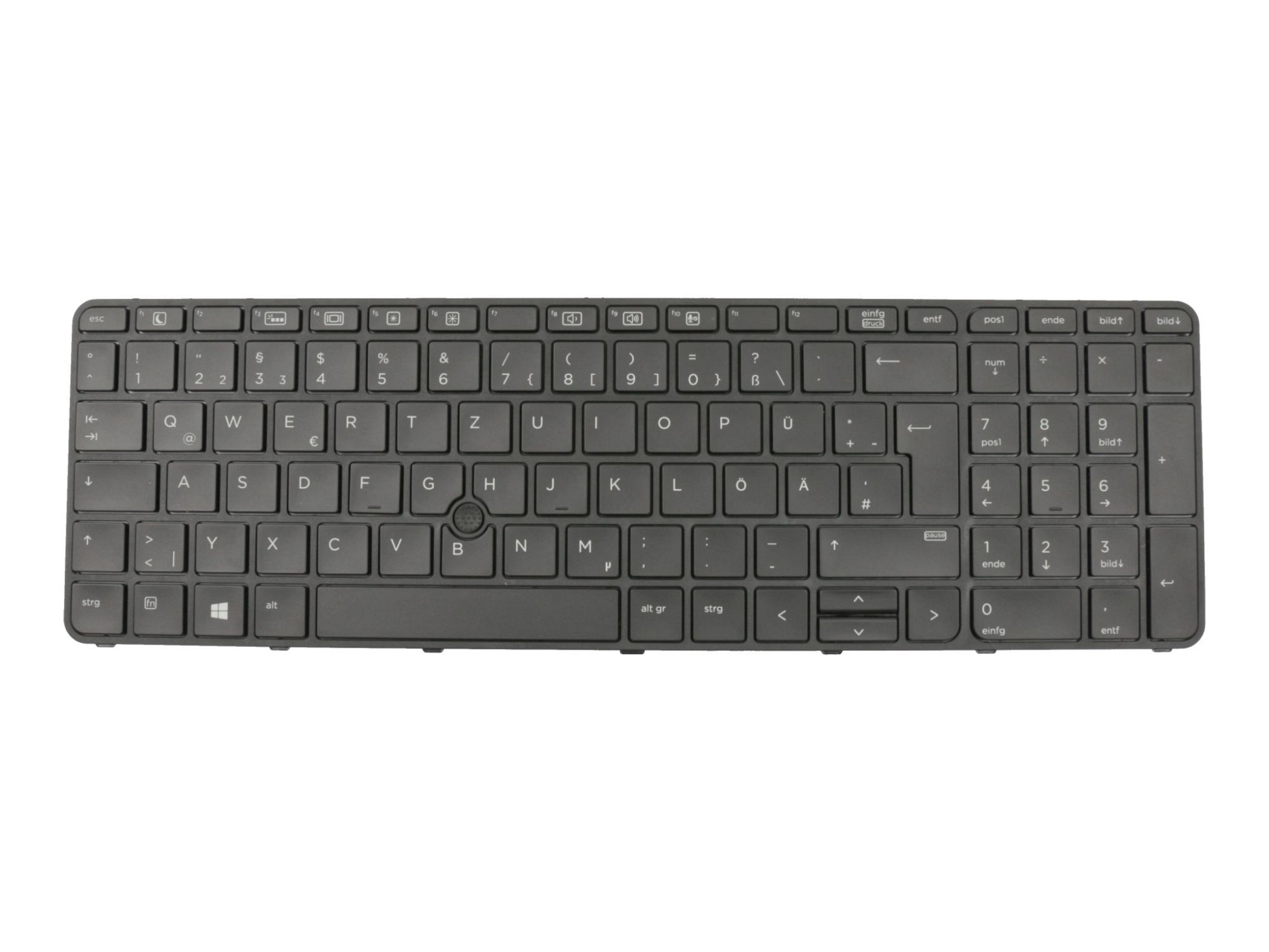 IEC 6037B0114304 Tastatur DE (deutsch) schwarz/schwarz mit Backlight und Mouse-Stick