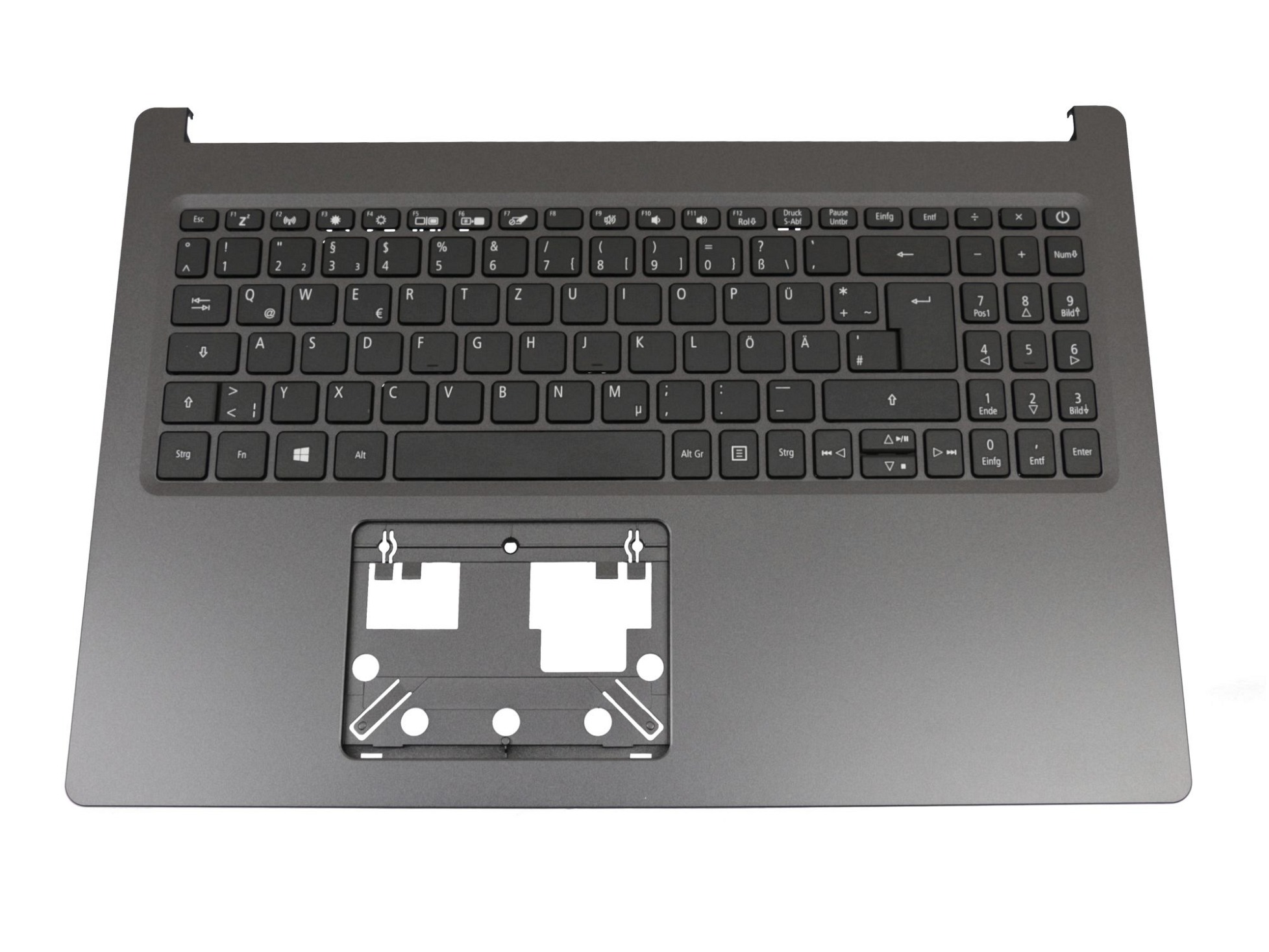 Acer EAZAU00401A Tastatur inkl. Topcase DE (deutsch) schwarz/schwarz