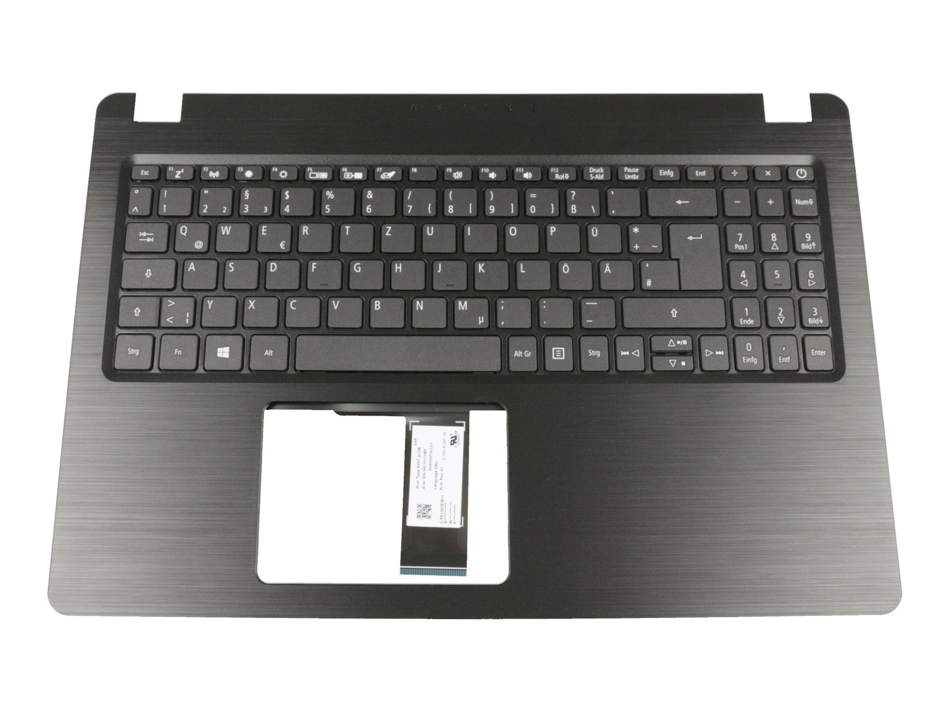 Acer PK132CE3B11 Tastatur inkl. Topcase DE (deutsch) schwarz/schwarz