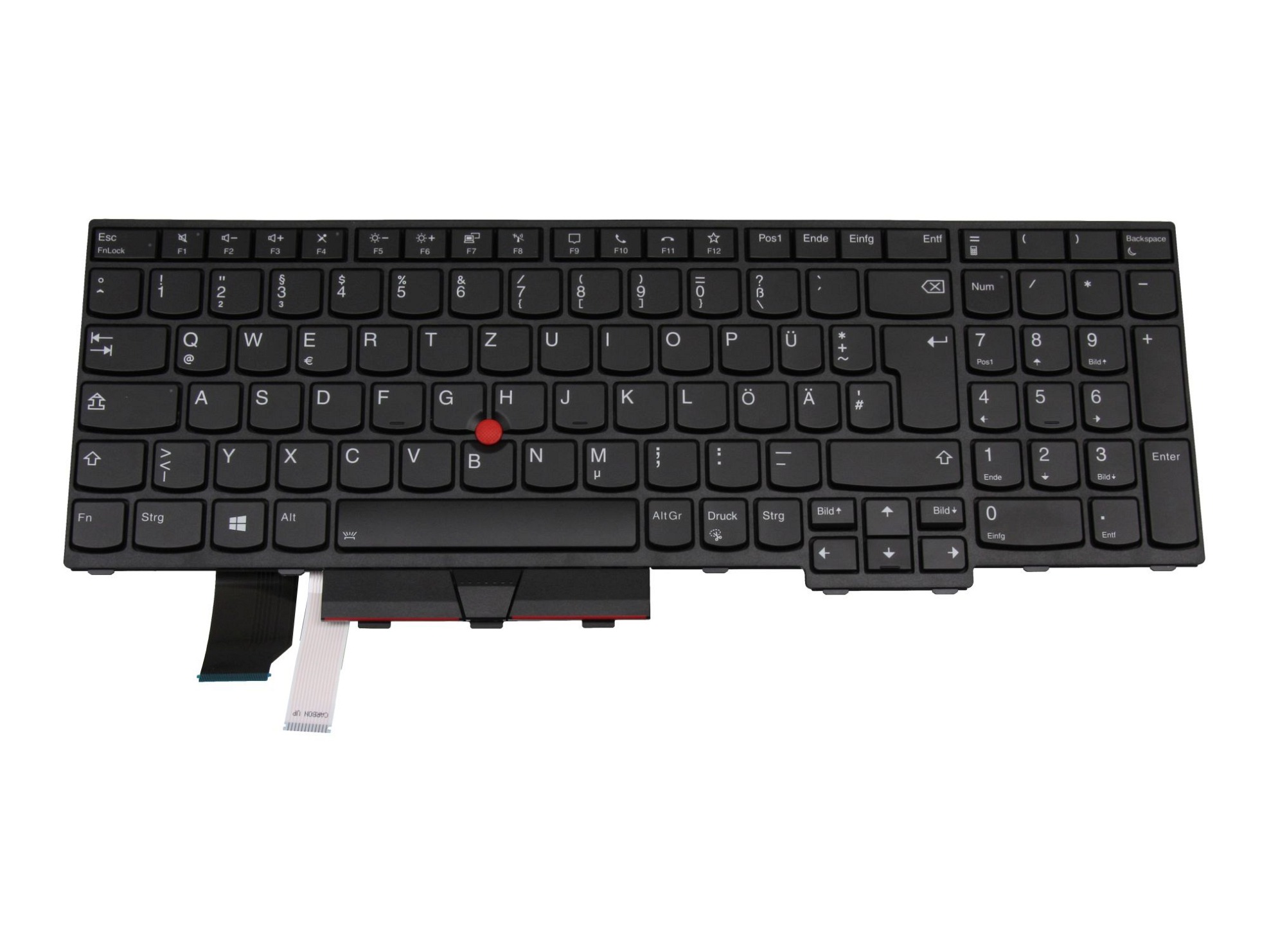 ODM PK131H61B11 Tastatur DE (deutsch) schwarz/schwarz mit Backlight und Mouse-Stick
