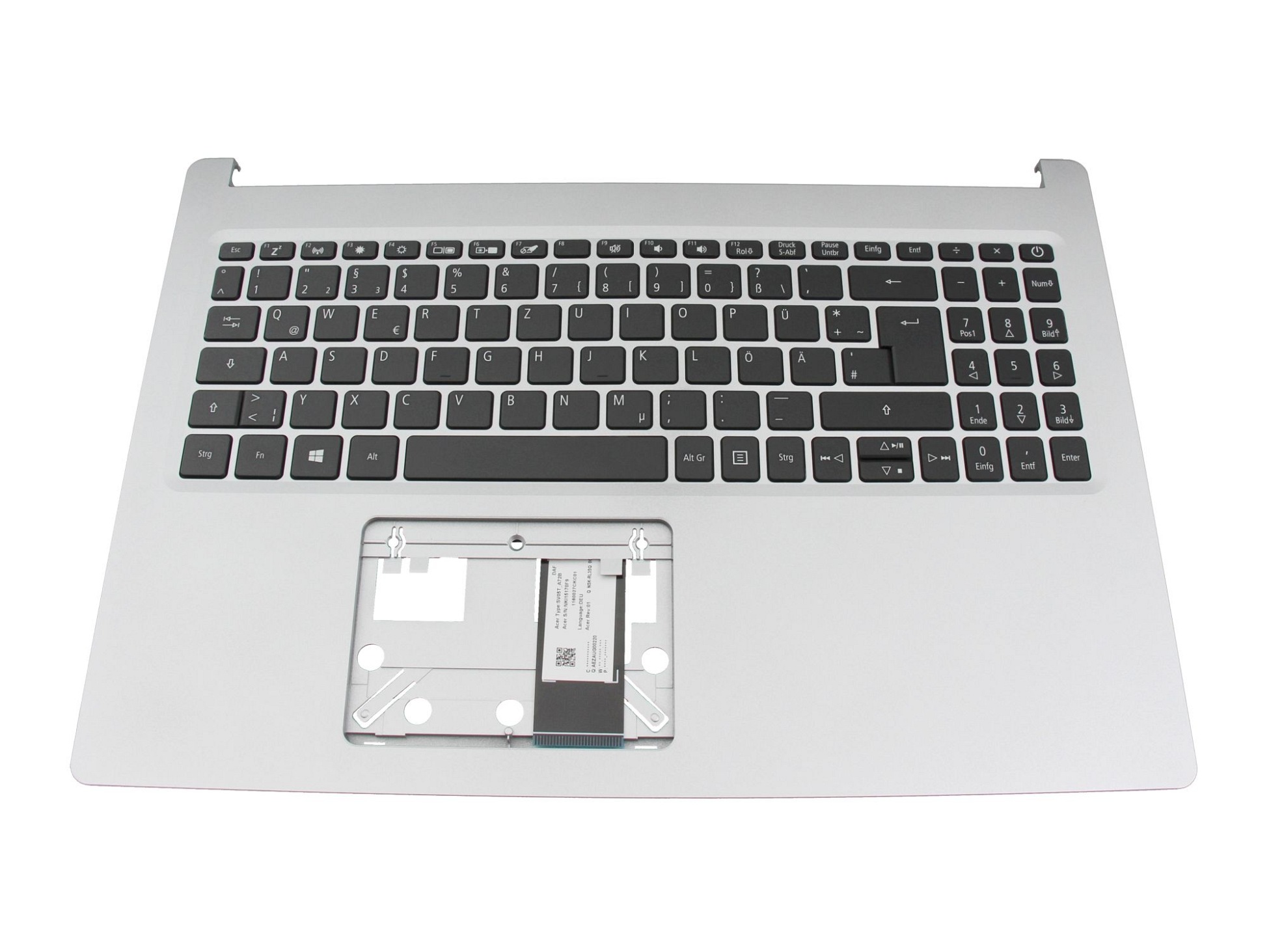 Acer 1160027CKC01 Tastatur inkl. Topcase DE (deutsch) schwarz/silber