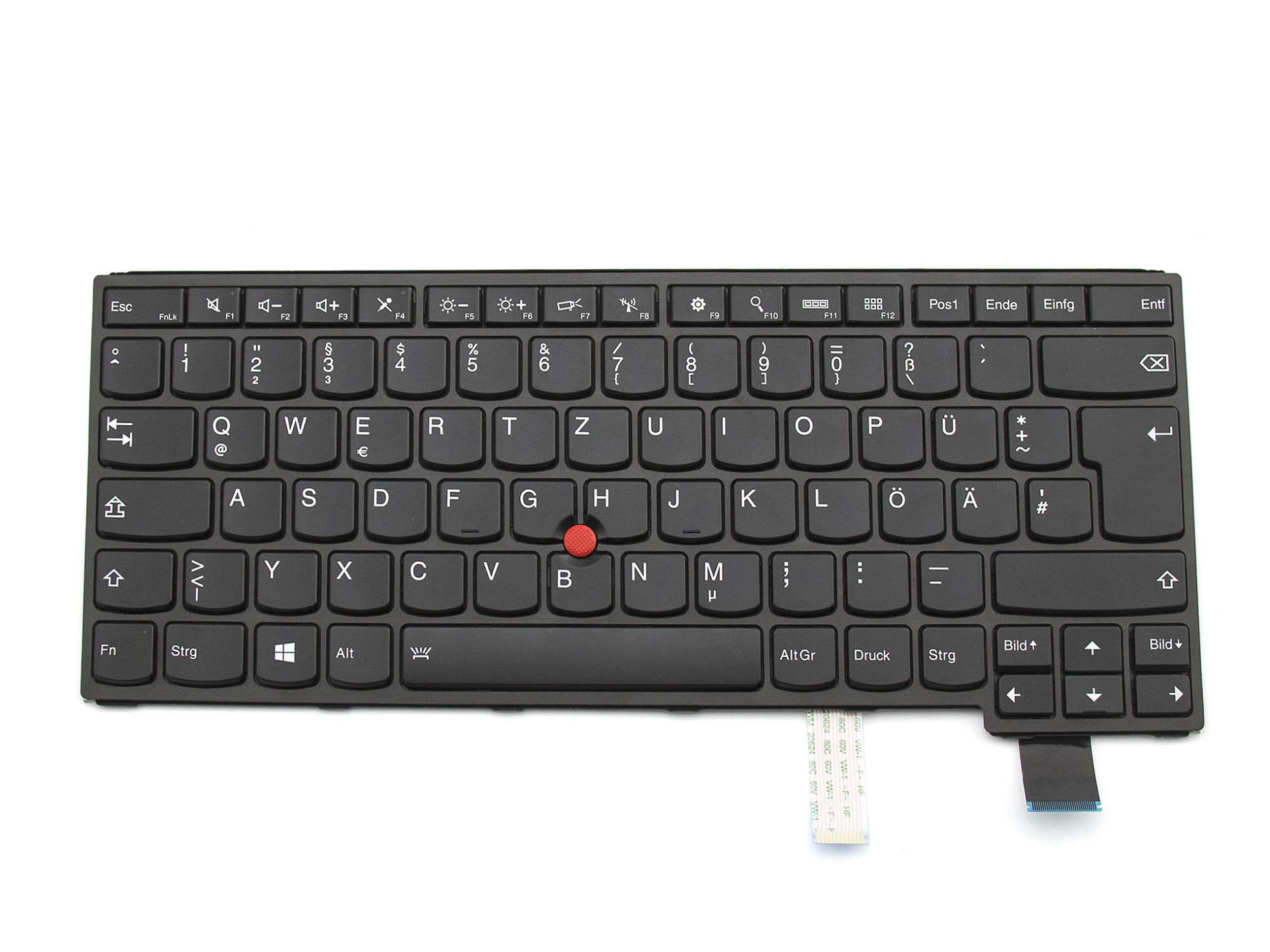 Darfon NSK-Z60BW 0G Tastatur DE (deutsch) schwarz/schwarz matt mit Backlight und Mouse-Stick