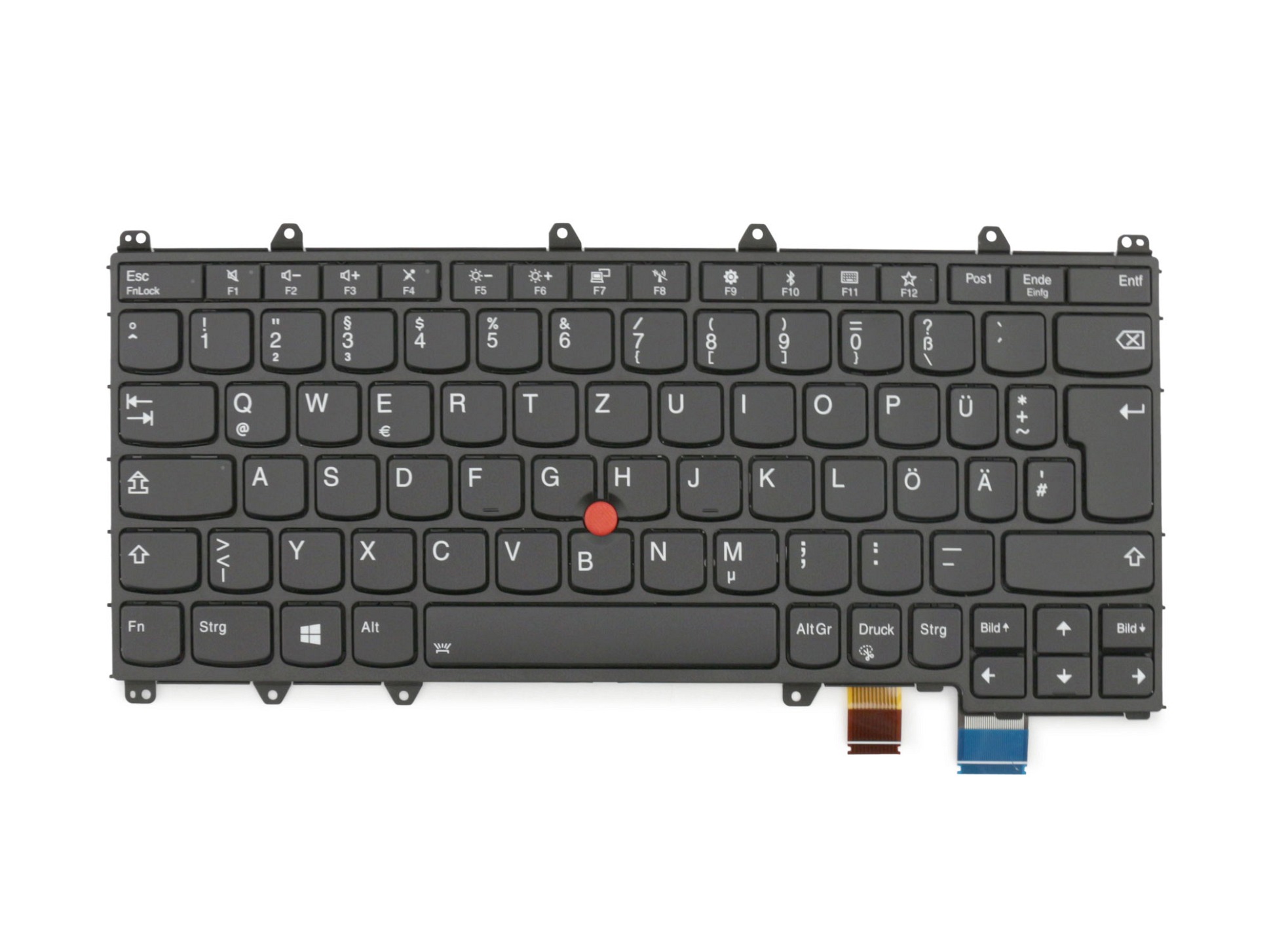 Lenovo STO-84D0 Tastatur DE (deutsch) schwarz/schwarz mit Backlight und Mouse-Stick