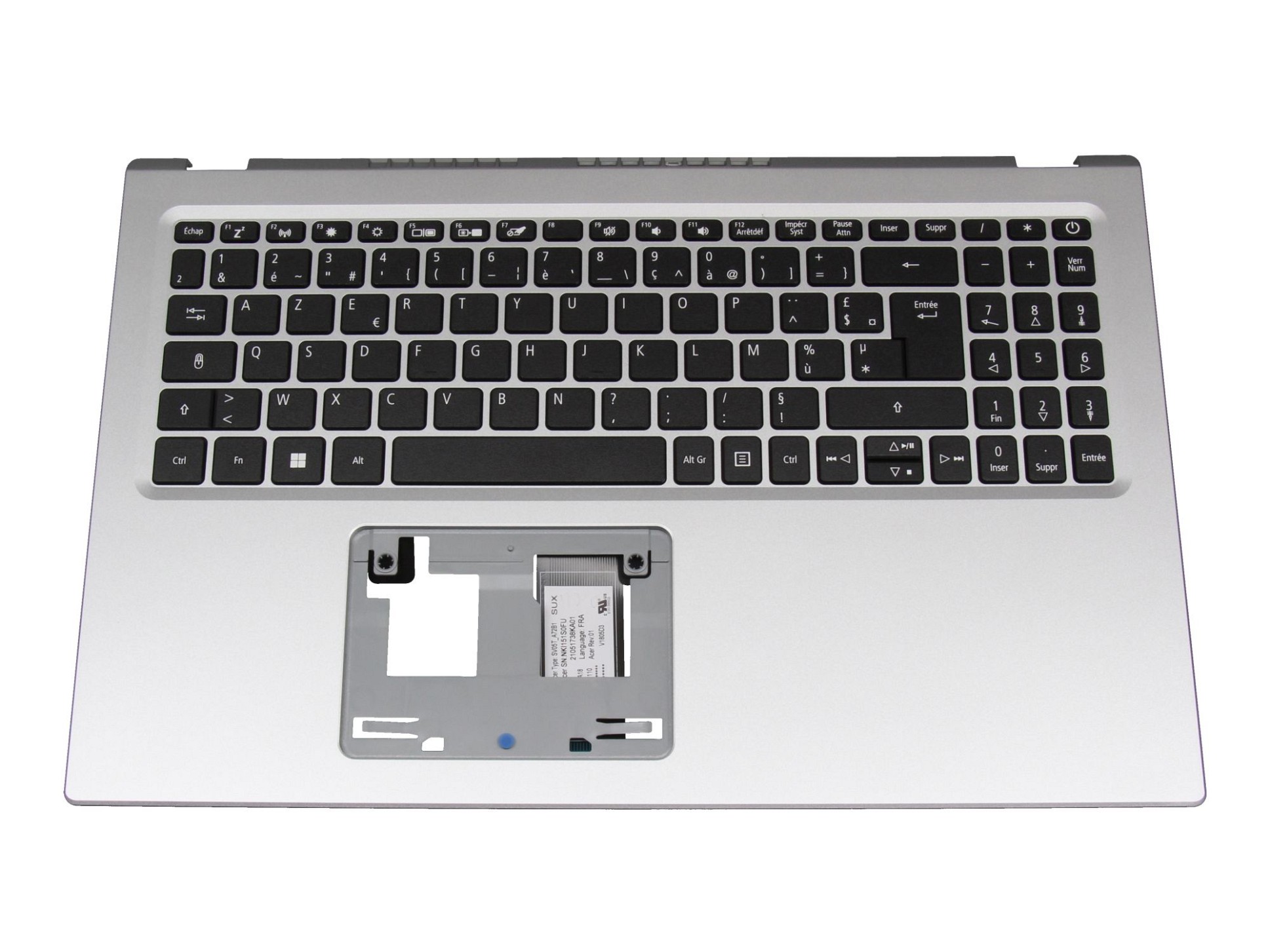 Acer 6B.A6MN2.019 Tastatur inkl. Topcase FR (französisch) schwarz/silber