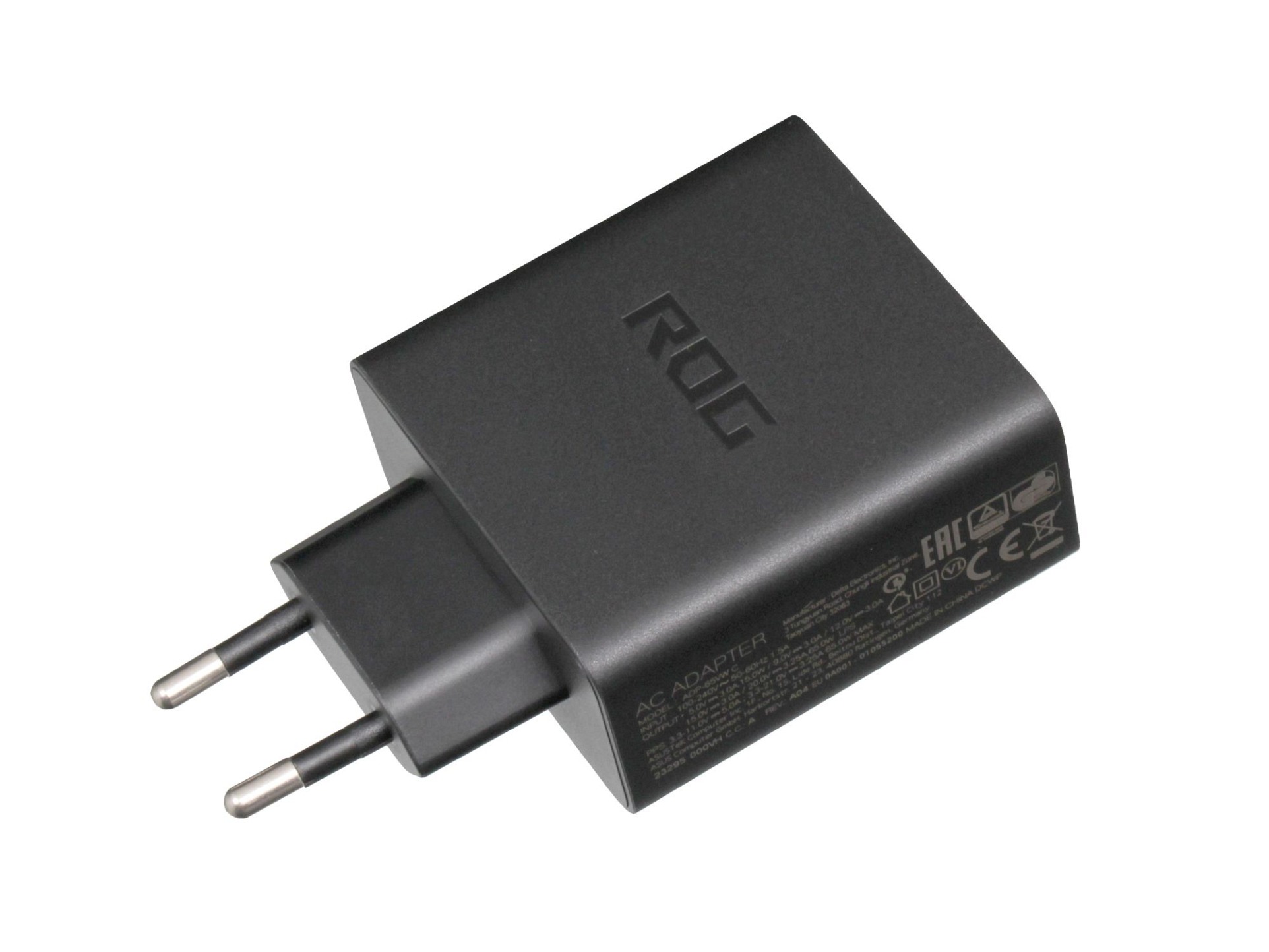 USB-C Netzteil 65,0 Watt EU Wallplug kleine Bauform für Asus ROG Phone 5s (ZS676KS)