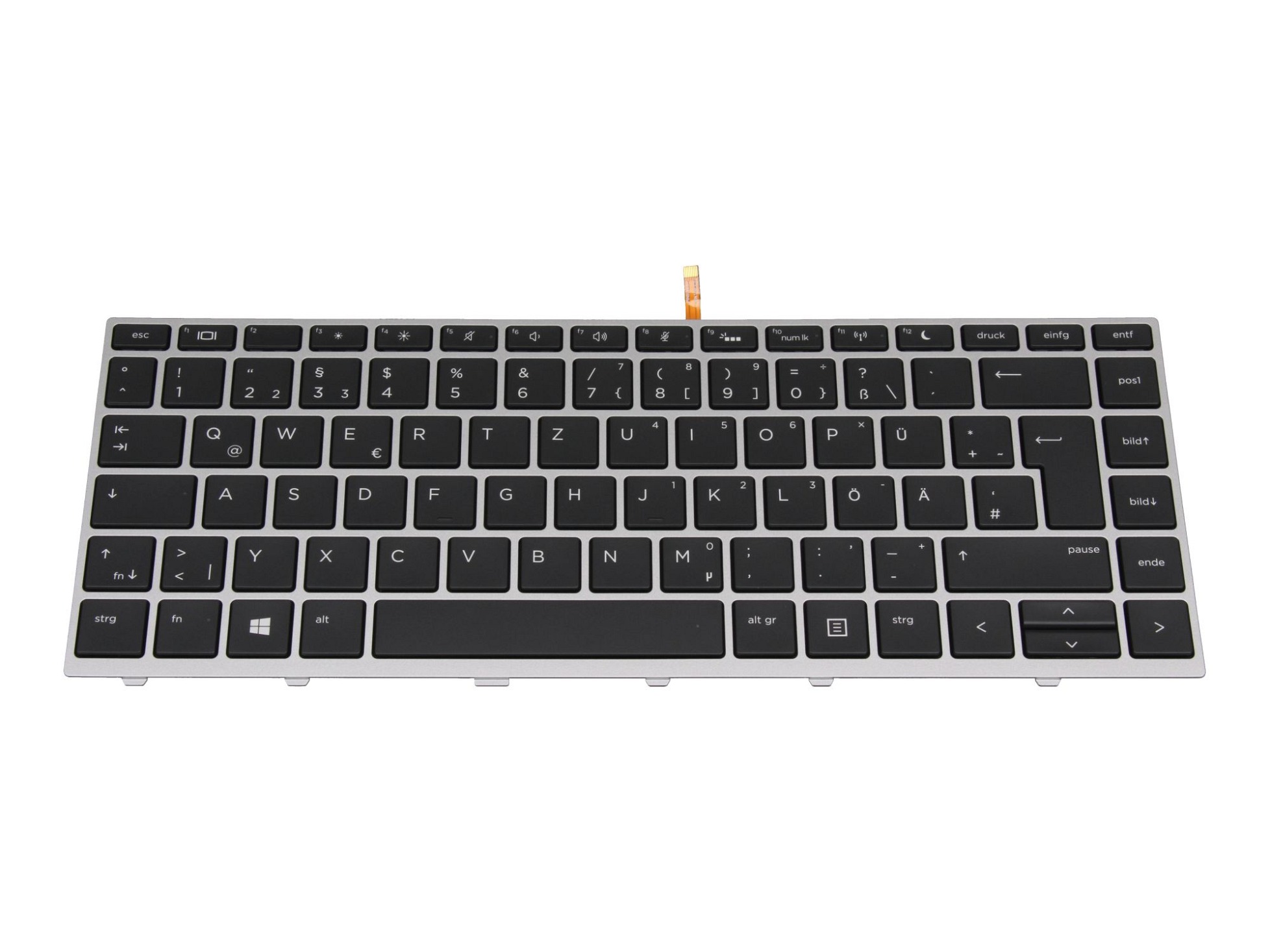 HP 831-00702-00B Tastatur DE (deutsch) schwarz/silber mit Backlight