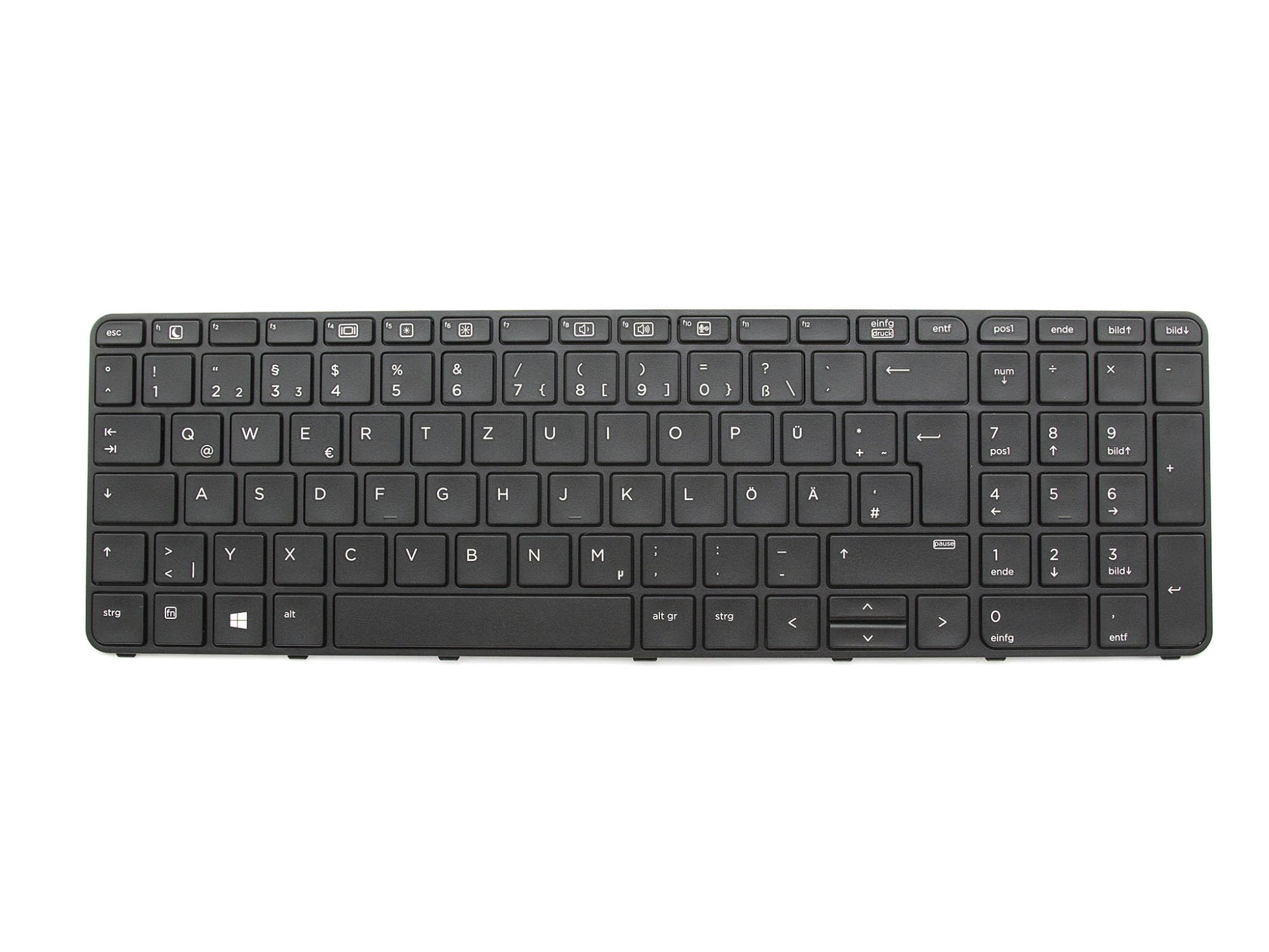 HP 827028-041 Tastatur DE (deutsch) schwarz/schwarz matt