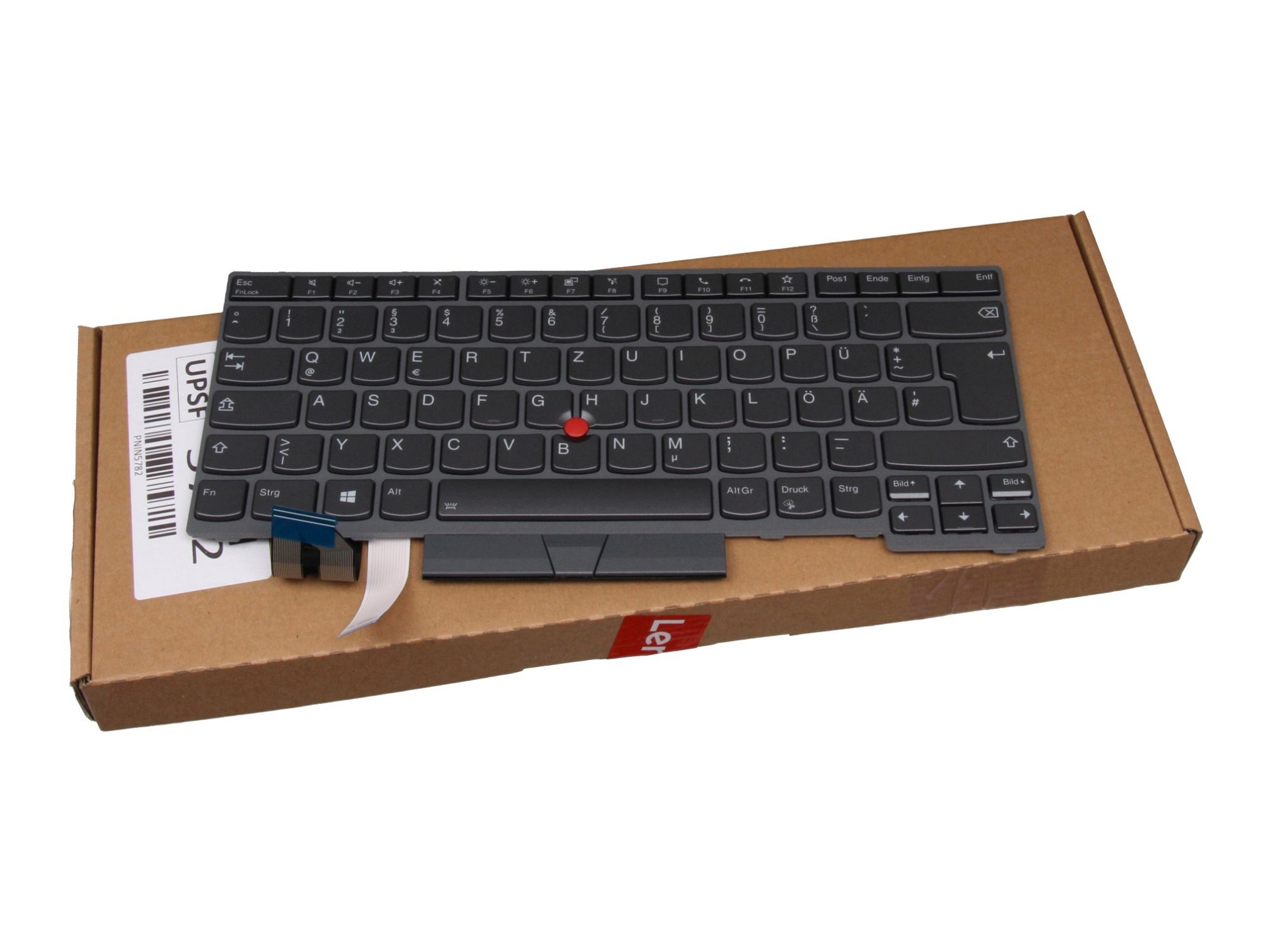 Lenovo 5N21B08351 Tastatur DE (deutsch) schwarz/grau mit Backlight und Mouse-Stick