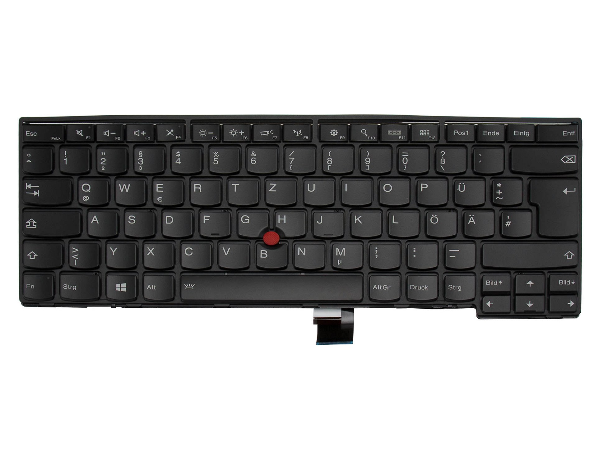 Lenovo 01AX322 Tastatur DE (deutsch) schwarz/schwarz matt mit Backlight und Mouse-Stick