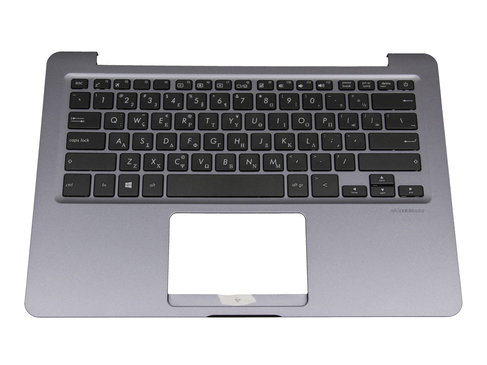 Pegatron 0KN1-3Z1GR13 Tastatur inkl. Topcase GR (griechisch) schwarz/schwarz/silber