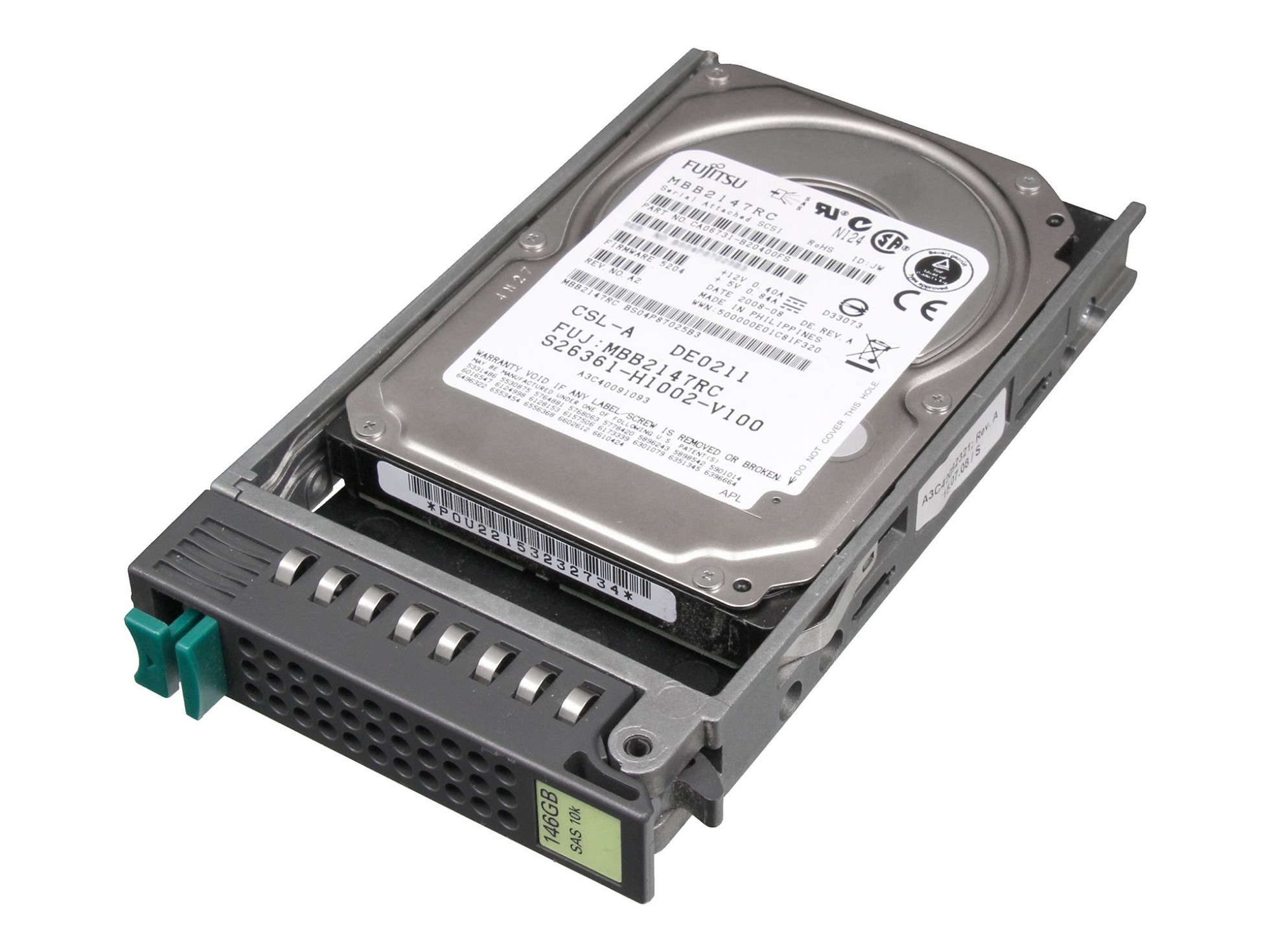 Fujitsu MBB2147RC Server Festplatte HDD 146GB (2,5 Zoll / 6,4 cm) SAS I (3 Gb/s) 10K inkl. Hot-Plug Gebraucht