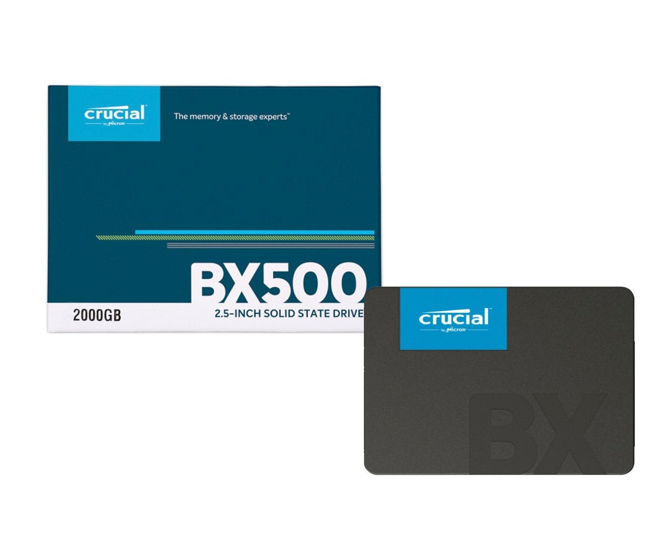 Crucial CT2000BX500SSD1 Crucial BX500 SSD Festplatte 2TB (2,5 Zoll / 6,4 cm)