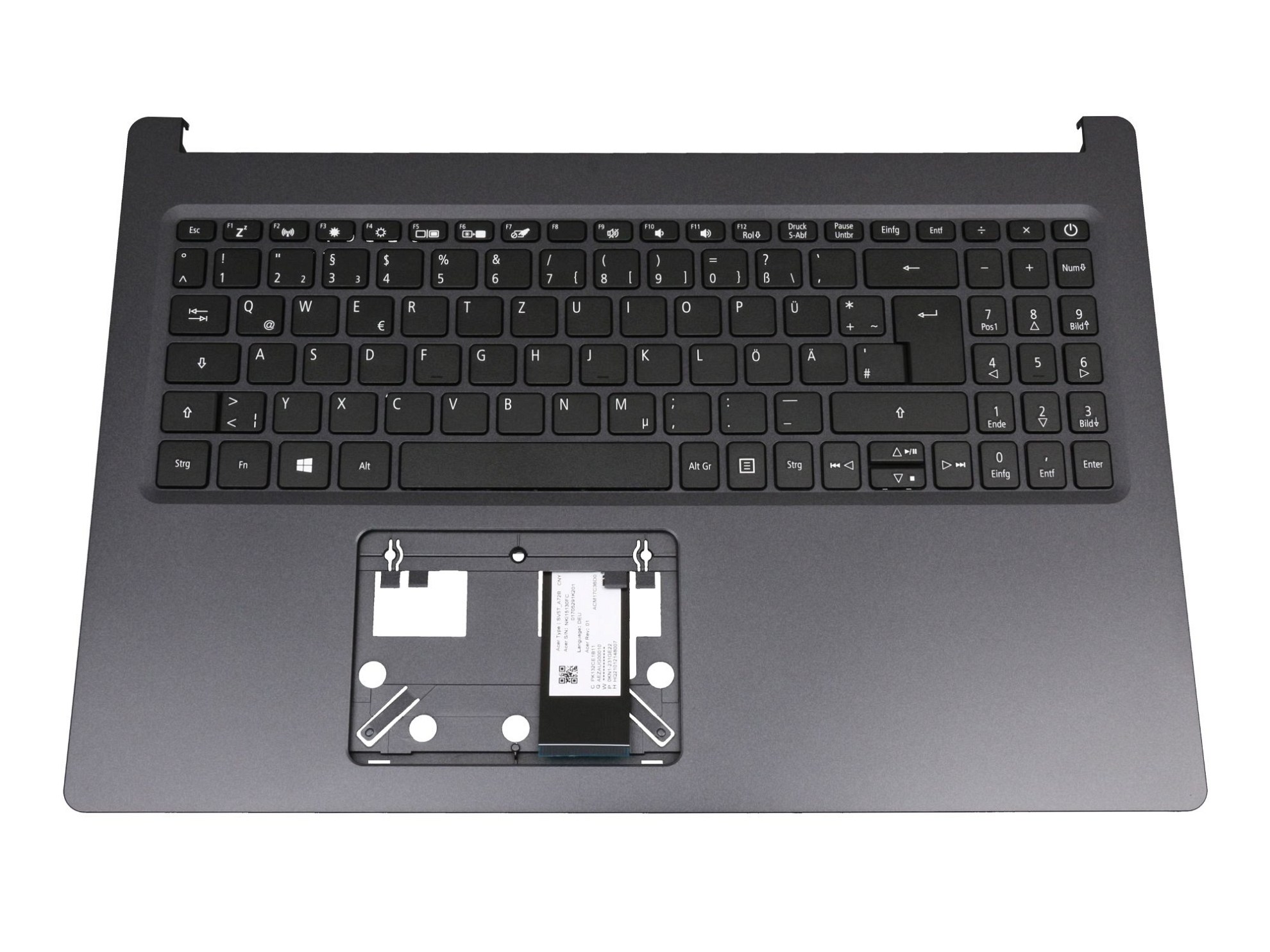 Acer 6B.HSJN7.011 Tastatur inkl. Topcase DE (deutsch) schwarz/schwarz