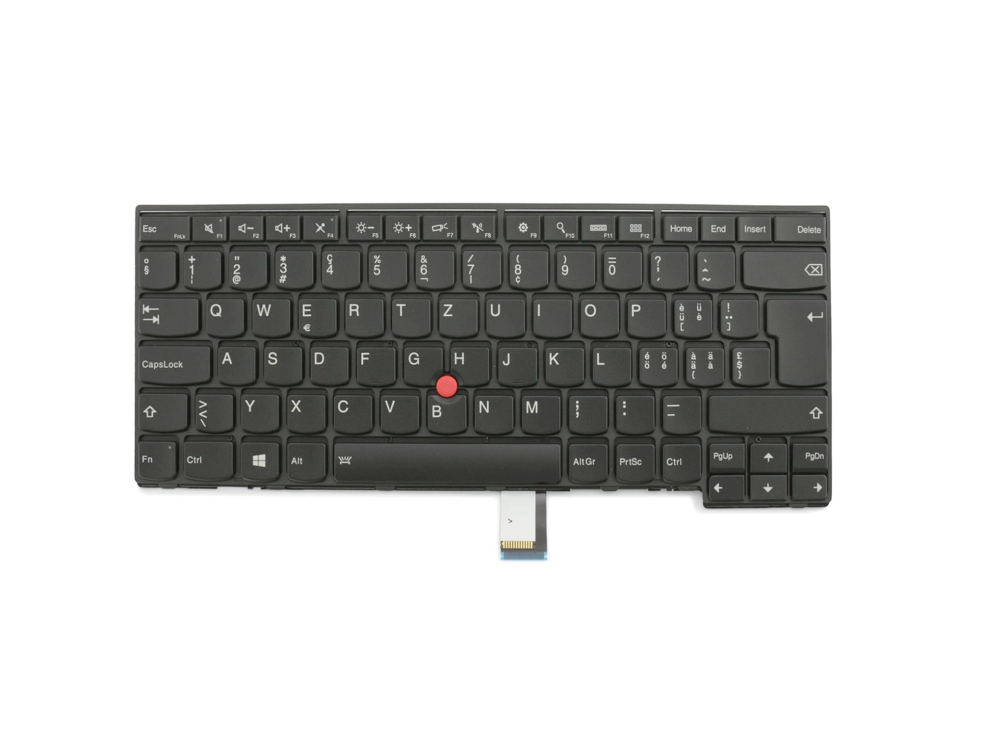 Lenovo 831-00136-00A Tastatur CH (schweiz) schwarz/schwarz matt mit Backlight und Mouse-Stick