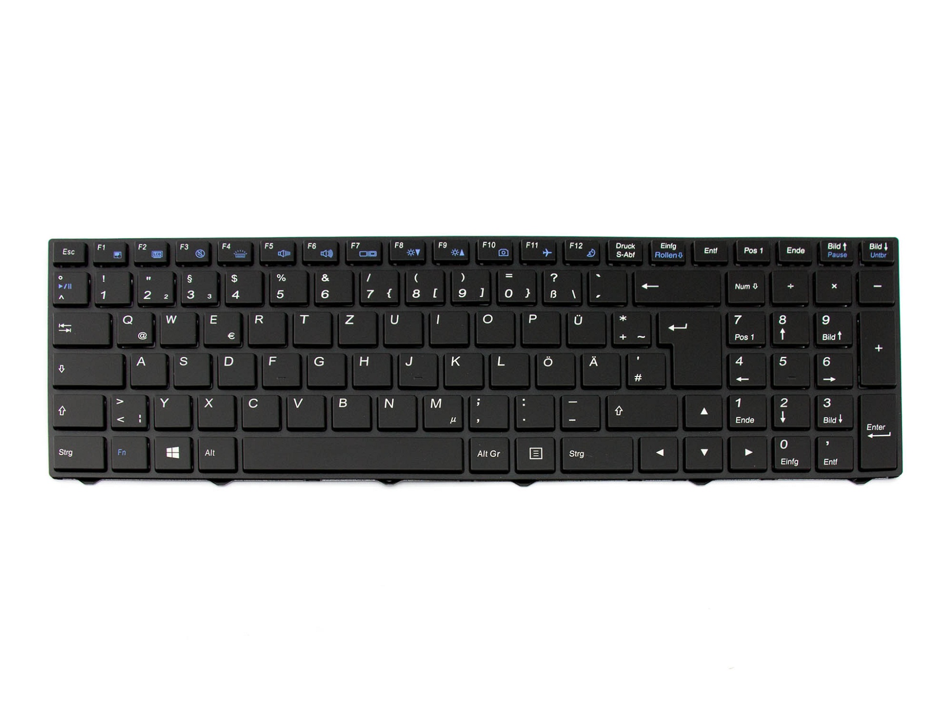 Medion 40068076 Tastatur DE (deutsch) schwarz/schwarz matt mit Backlight (N75)