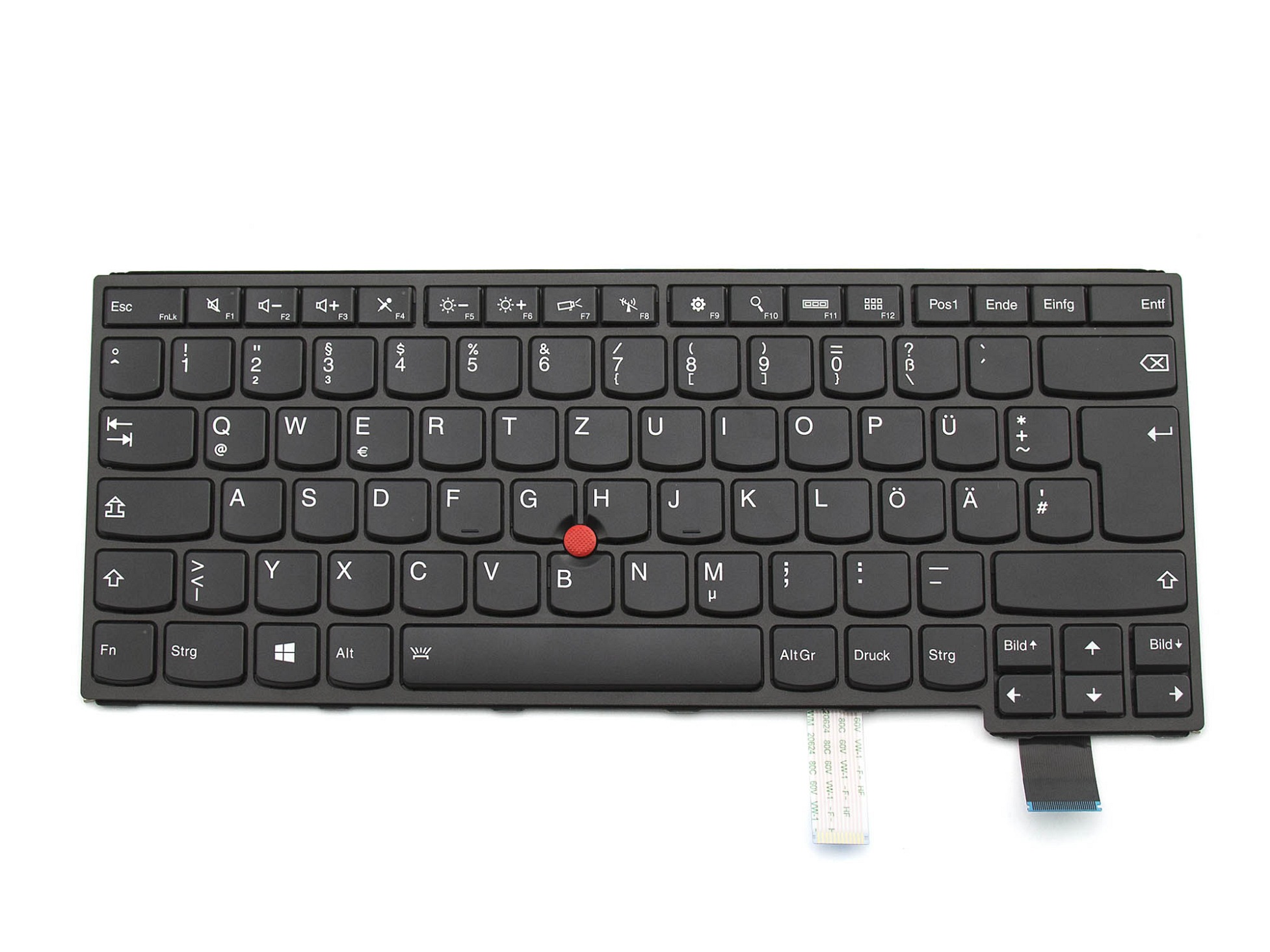Lenovo 00HW812 Tastatur DE (deutsch) schwarz/schwarz matt mit Backlight und Mouse-Stick