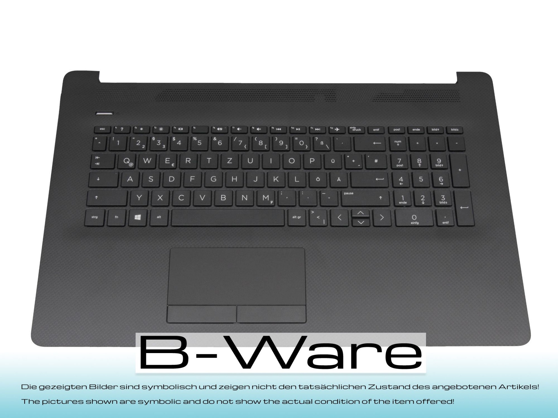 T0012R Tastatur inkl. Topcase DE (deutsch) schwarz/schwarz (TP/ohne DVD) B-Ware