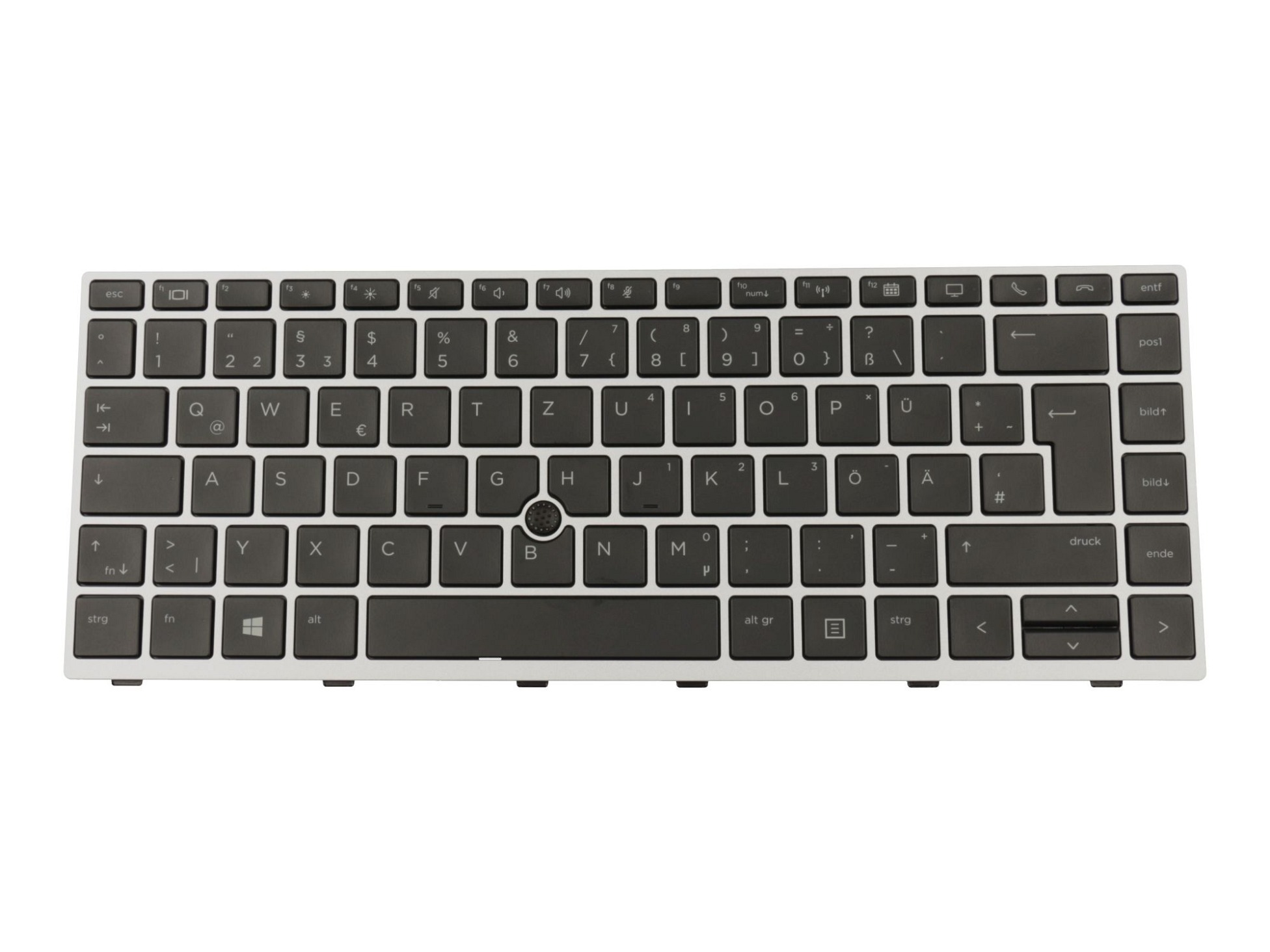 HP SG-87750-2DA Tastatur DE (deutsch) schwarz/silber mit Mouse-Stick