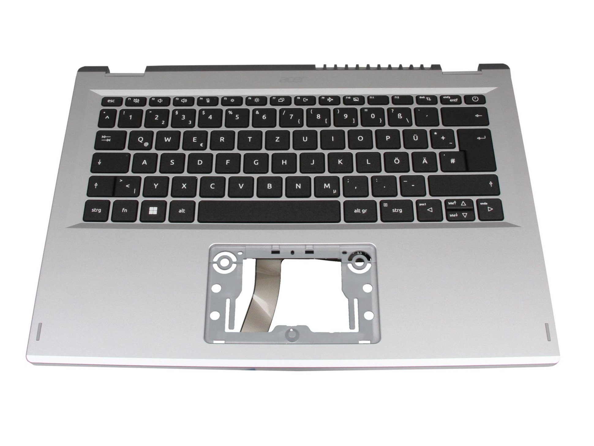 Acer 25150029KA01 Tastatur inkl. Topcase DE (deutsch) schwarz/silber
