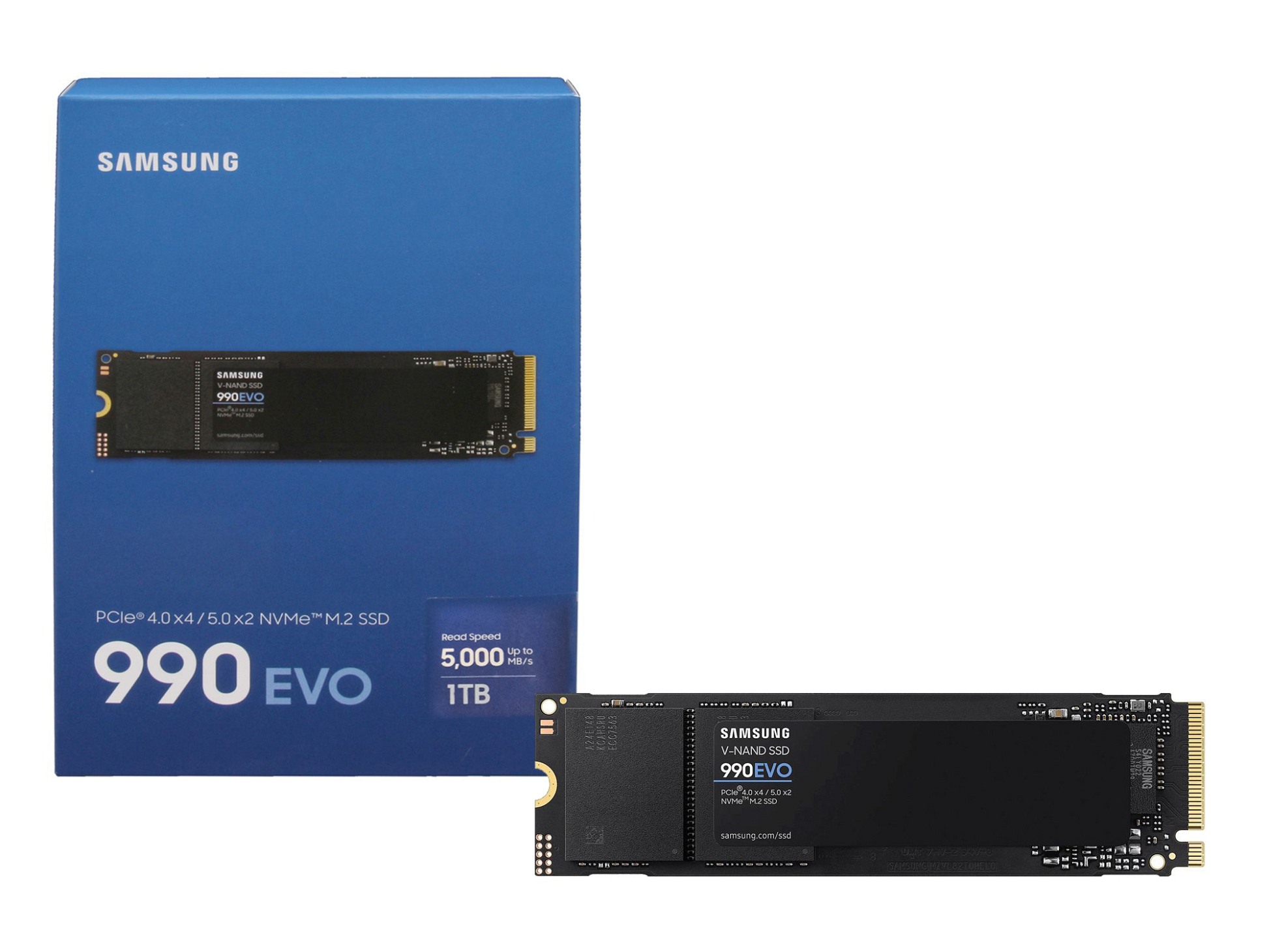 Samsung MZ-V9E1T0 Samsung 990 EVO SSD Festplatte 1TB (M.2 22 x 80 mm)