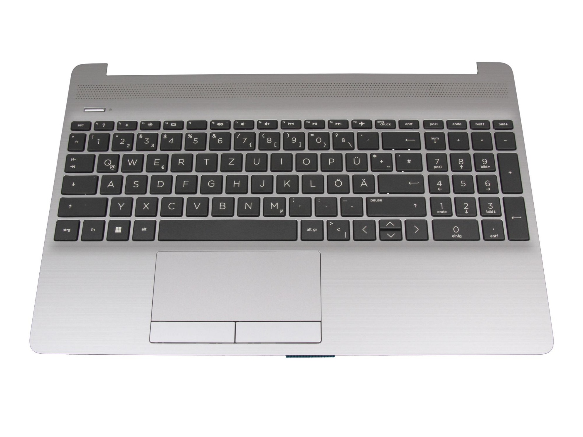 HP 9Z.NGHSC.00G Tastatur inkl. Topcase DE (deutsch) schwarz/silber