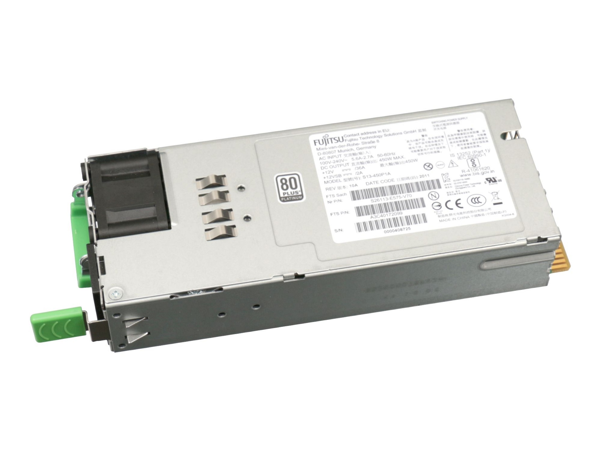 Server Netzteil 450 Watt für Fujitsu Primergy RX2560 M1
