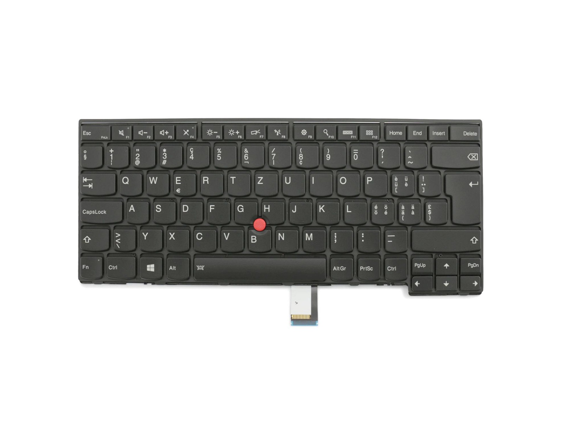 Lenovo 01AX337 Tastatur CH (schweiz) schwarz/schwarz matt mit Backlight und Mouse-Stick
