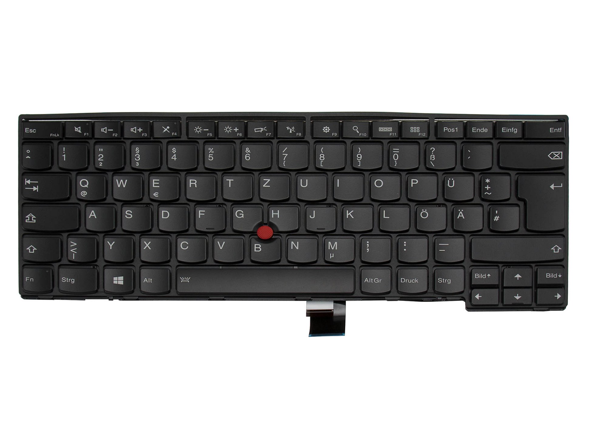 Lenovo 04X0151 Tastatur DE (deutsch) schwarz/schwarz matt mit Backlight und Mouse-Stick