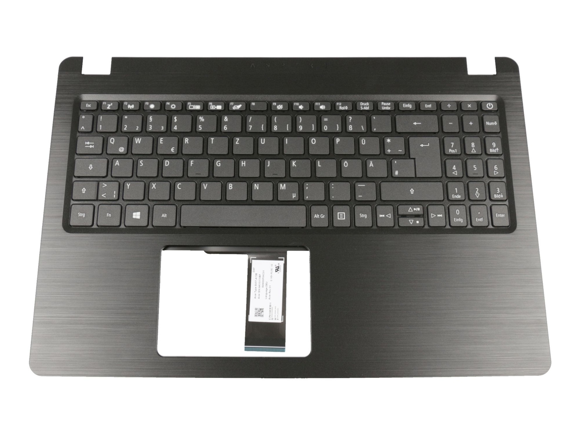 Acer 6B.H14N2.014 Tastatur inkl. Topcase DE (deutsch) schwarz/schwarz