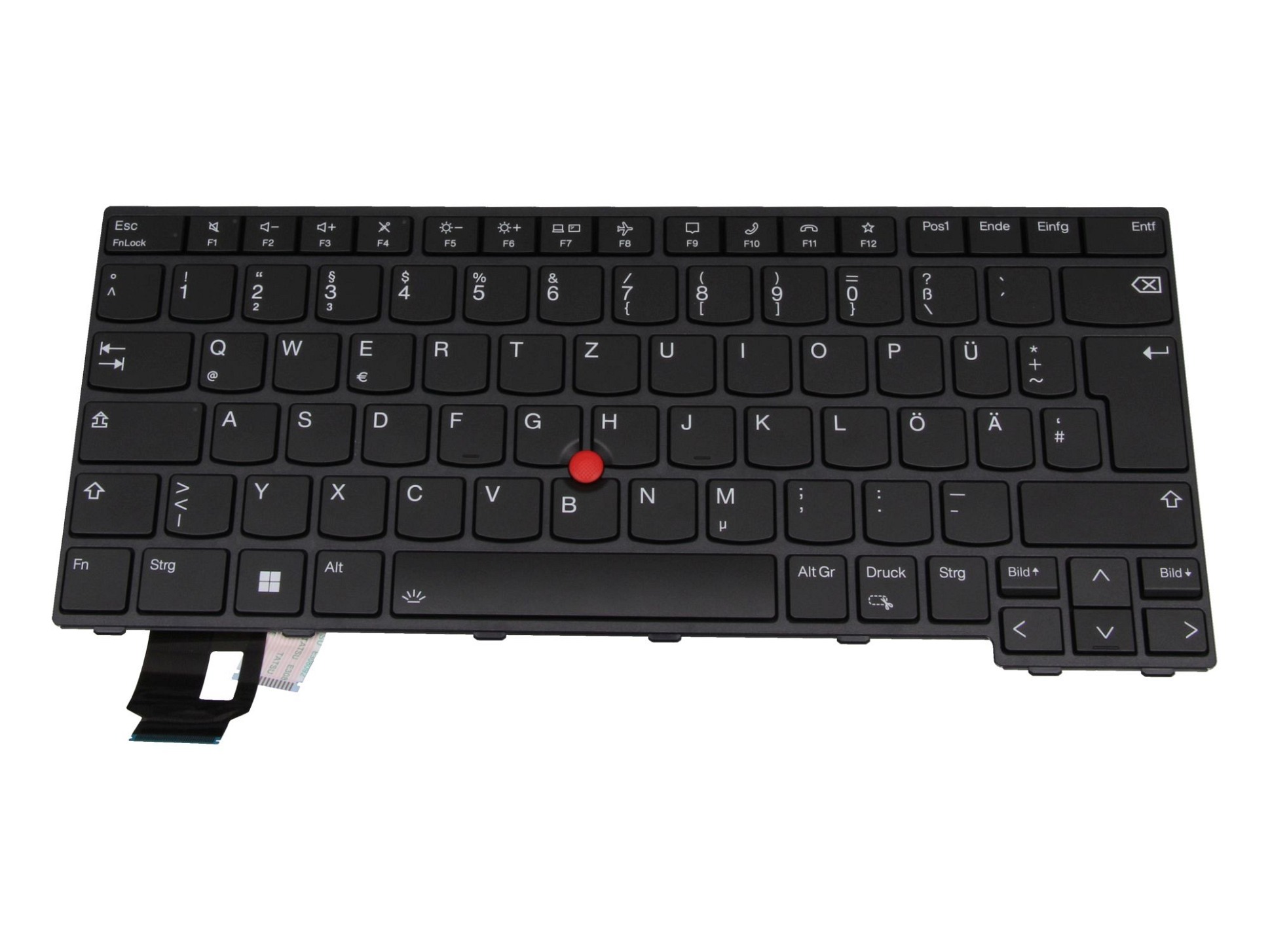 Lenovo 5N21D68245 Tastatur DE (deutsch) schwarz/schwarz mit Backlight und Mouse-Stick