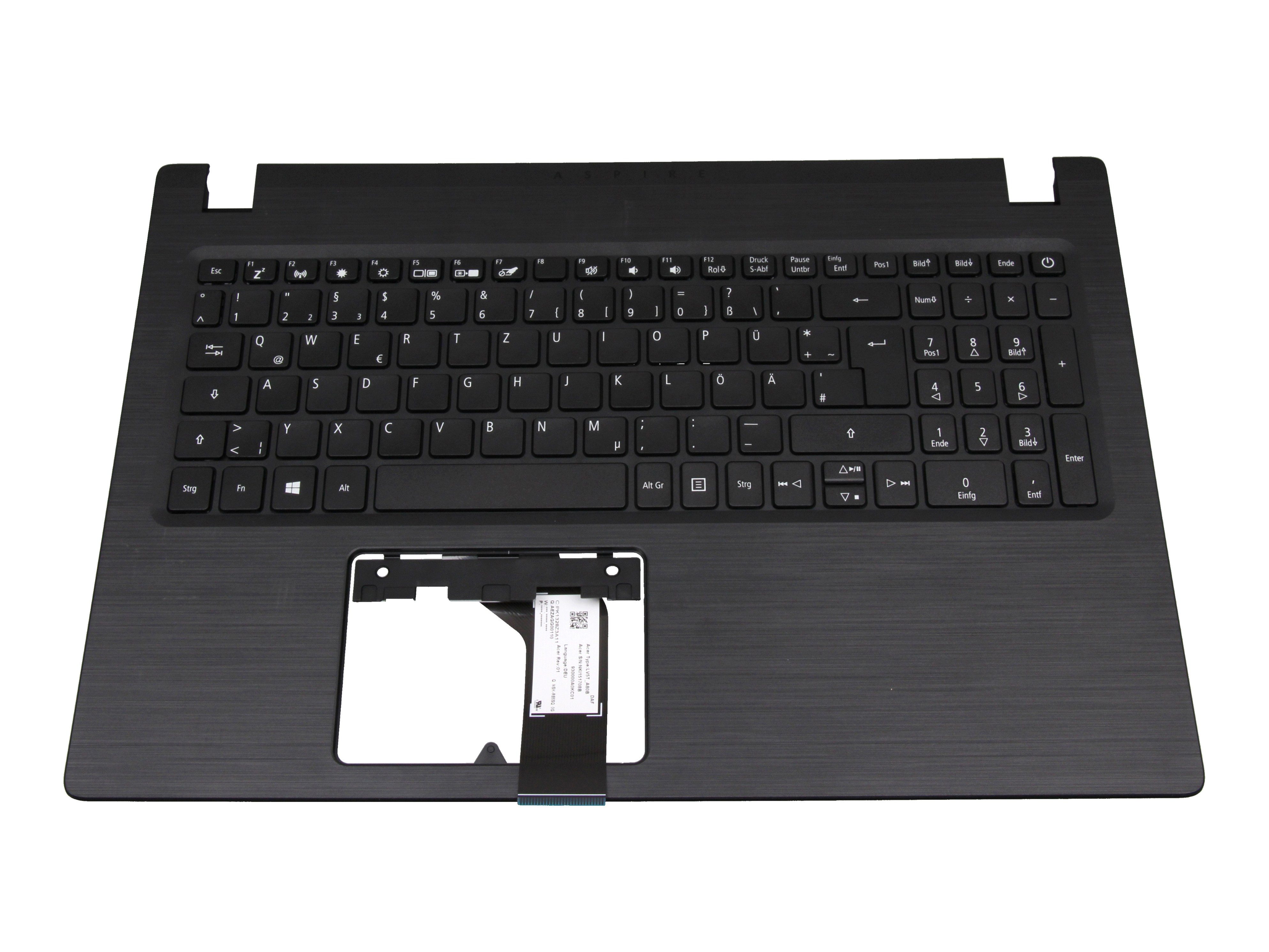 Acer FBZAJ003010 Tastatur inkl. Topcase DE (deutsch) schwarz/schwarz
