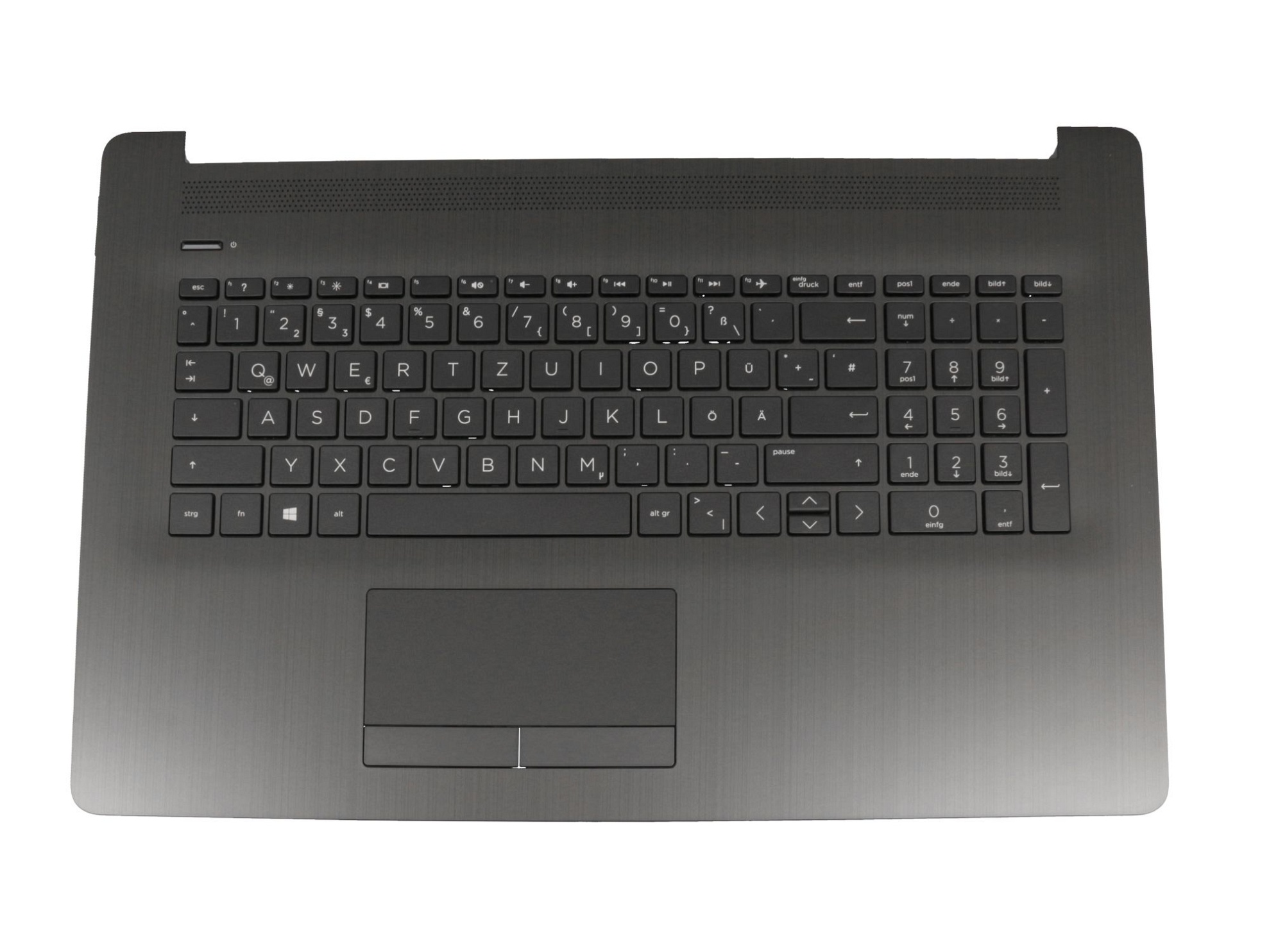 HP C2139000114225 Tastatur inkl. Topcase DE (deutsch) schwarz/schwarz (DVD) (Optik: Metall schwarz gebürstet) 