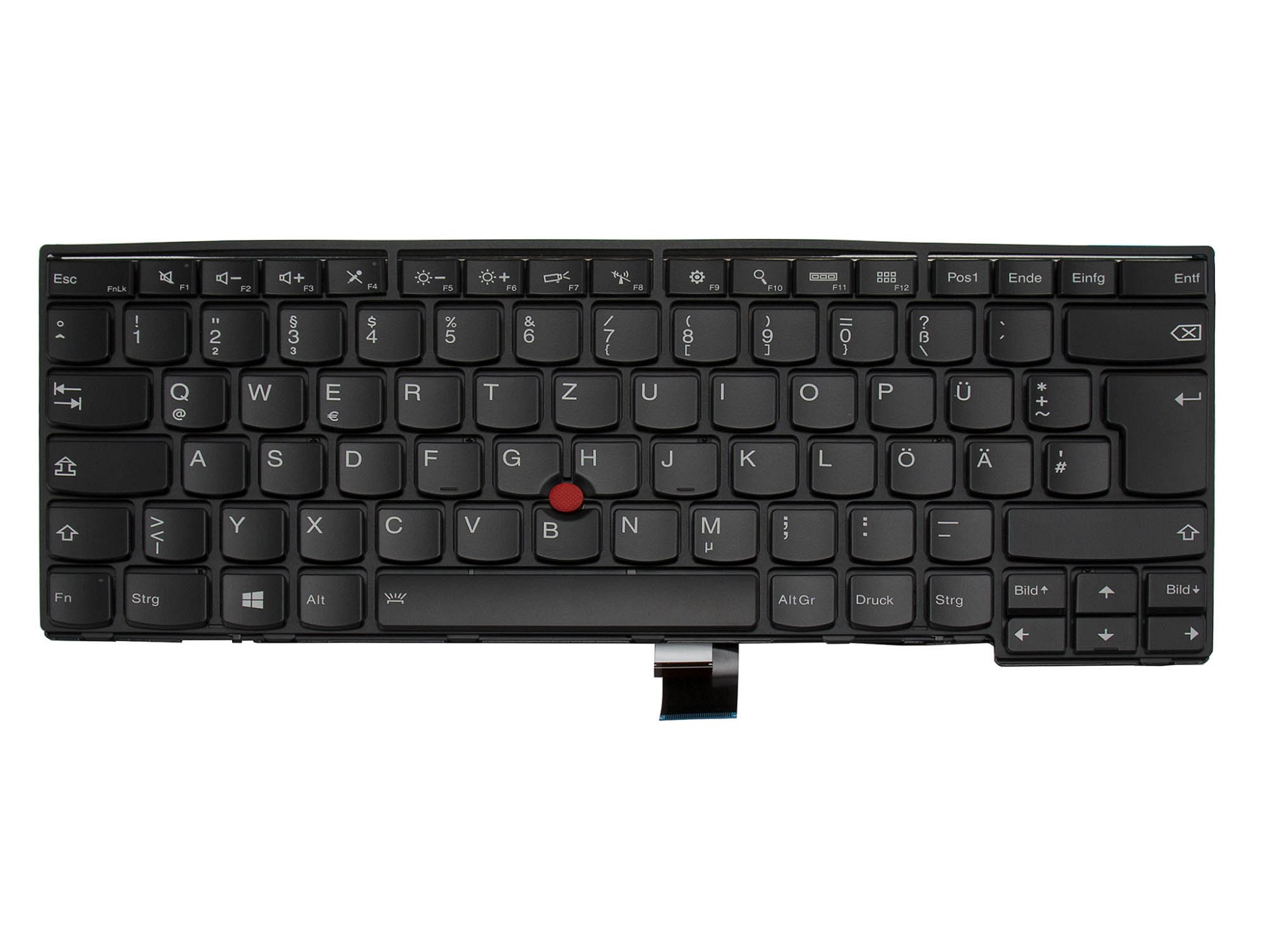 Lenovo 850-02251-00A Tastatur DE (deutsch) schwarz/schwarz matt mit Backlight und Mouse-Stick