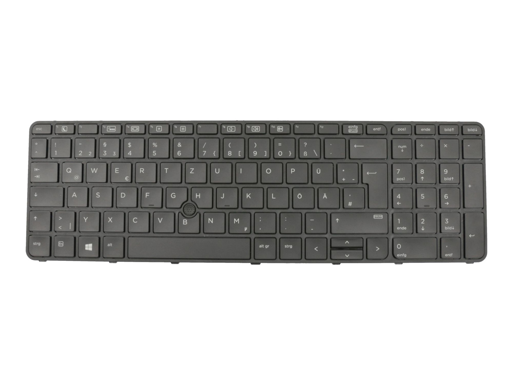 HP 841145-041 Tastatur DE (deutsch) schwarz/schwarz mit Backlight und Mouse-Stick