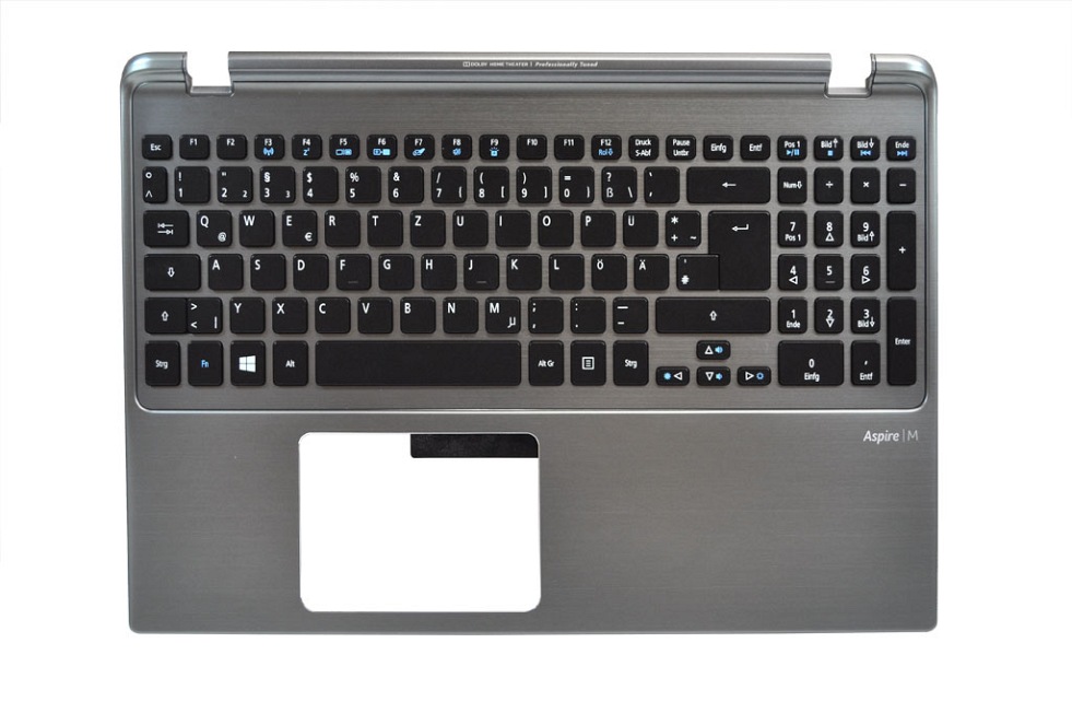 Acer NSK-R3JBC 0G Tastatur inkl. Topcase DE (deutsch) schwarz/silber mit Backlight