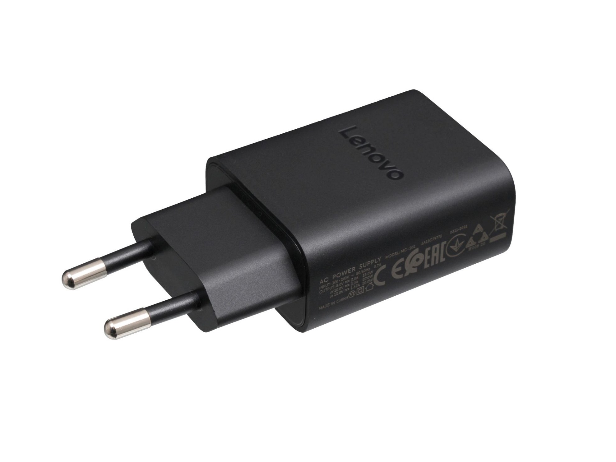 USB Netzteil 20,0 Watt EU Wallplug für Lenovo Tab P11 5G (TB-J607, TB-J607Z)
