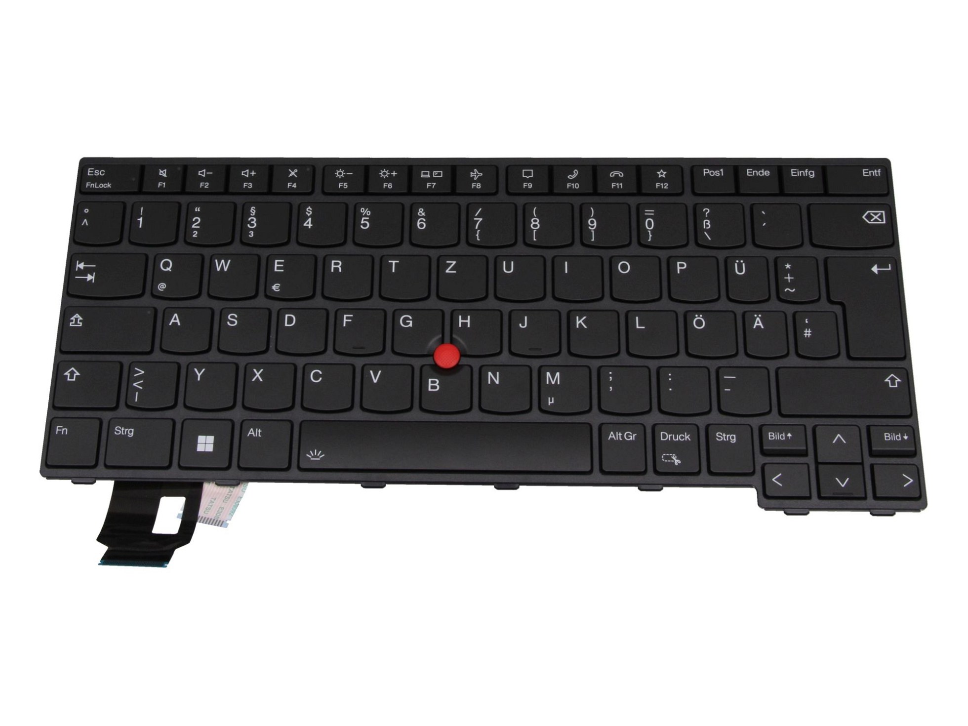 Lenovo 5N21D67982 Tastatur DE (deutsch) schwarz/schwarz mit Backlight und Mouse-Stick