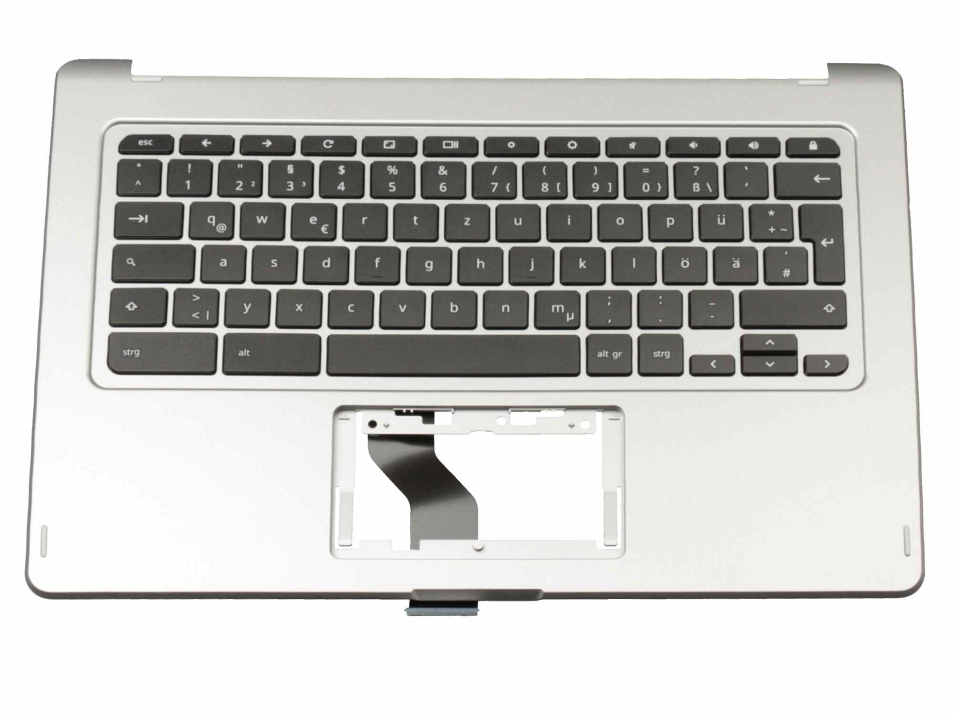 Acer AEZHRG00010 Tastatur inkl. Topcase DE (deutsch) schwarz/silber