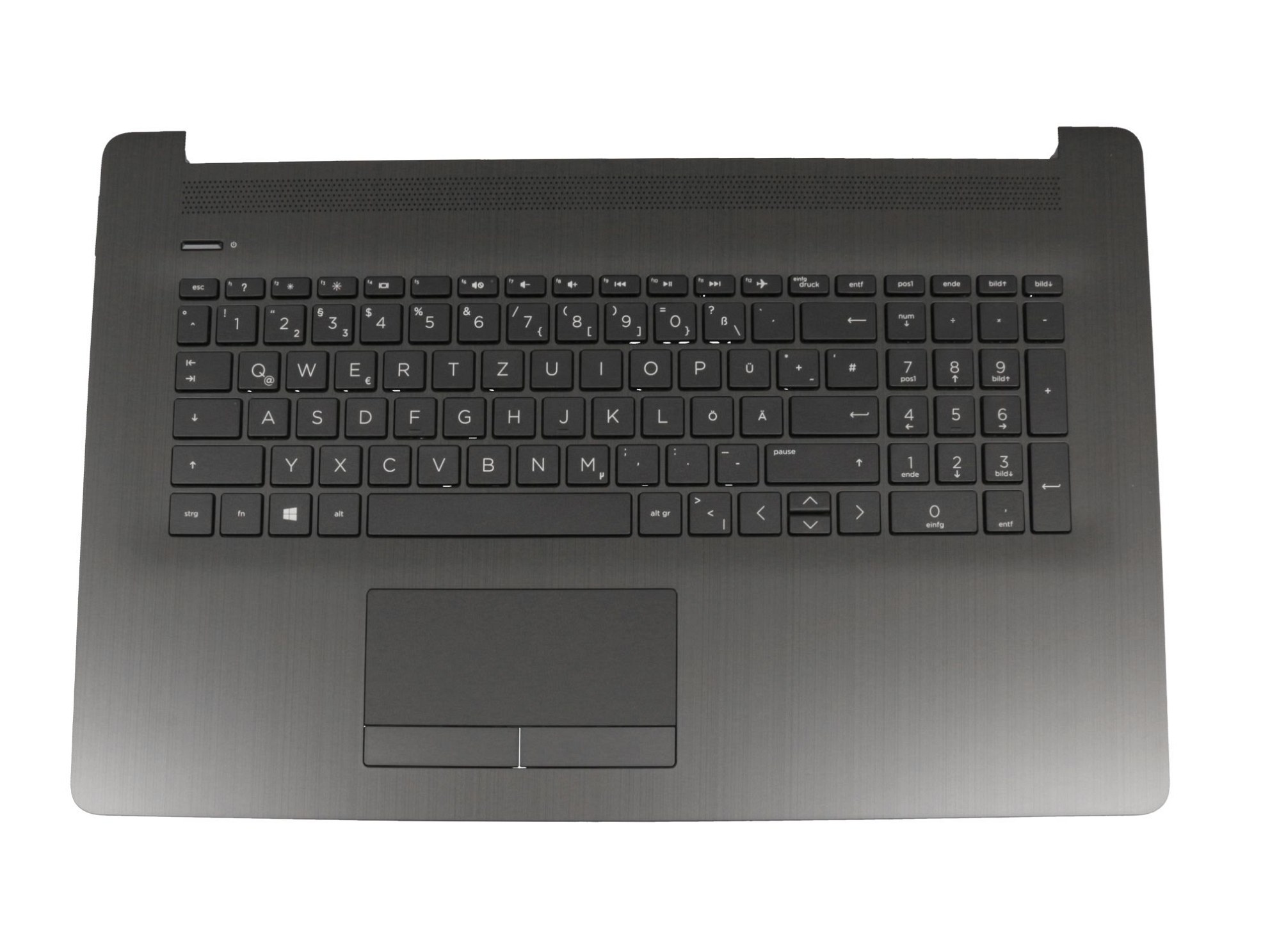HP 6070B1308103 Tastatur inkl. Topcase DE (deutsch) schwarz/schwarz (DVD) (Optik: Metall schwarz gebürstet) 