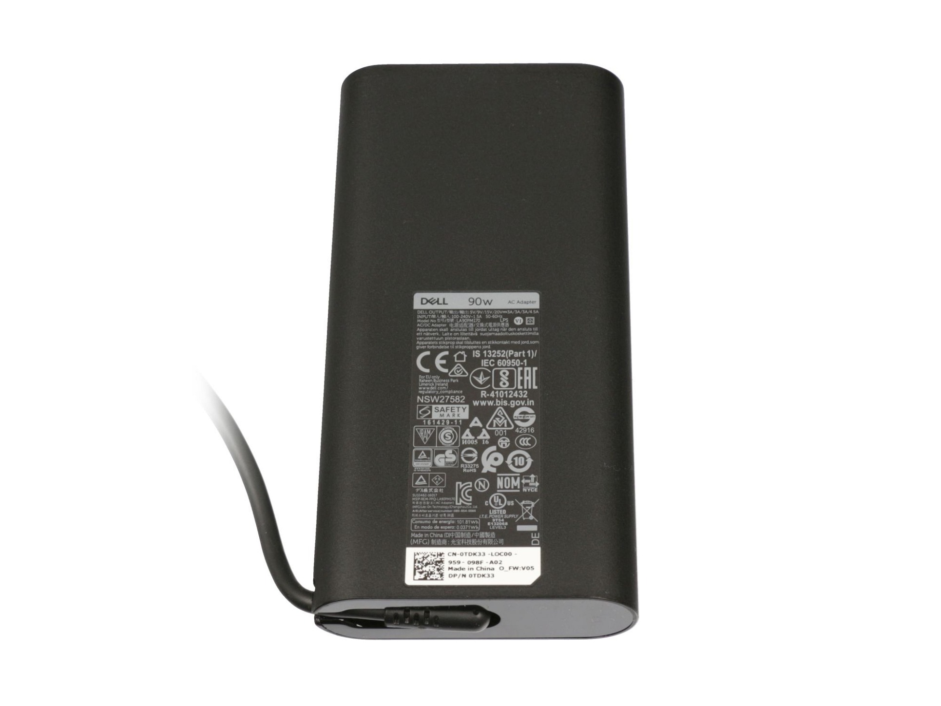 USB-C Netzteil 90,0 Watt abgerundete Bauform für Dell Inspiron 14 (7400)