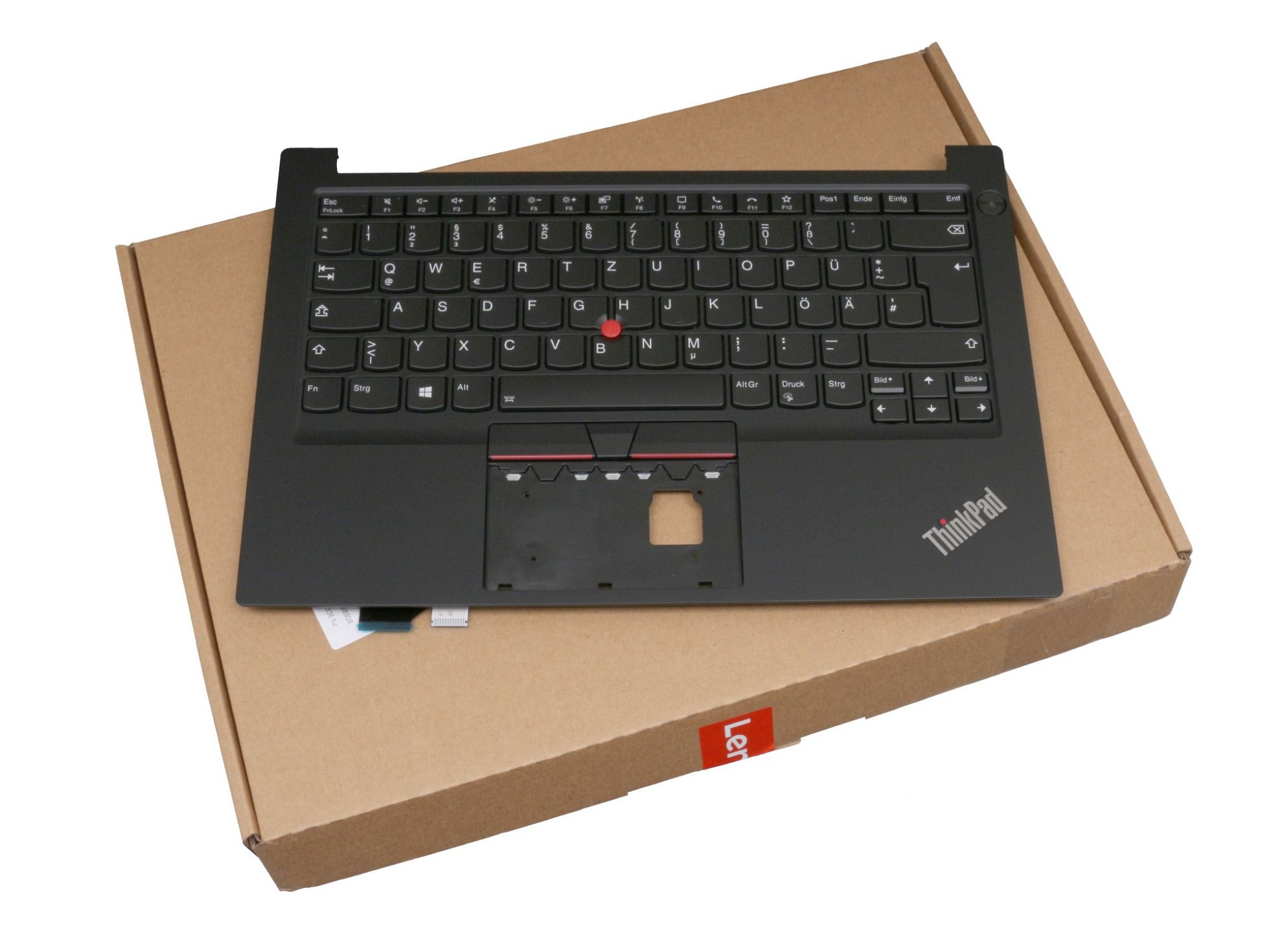 Lenovo AM1HJ000500 CJ Tastatur inkl. Topcase DE (deutsch) schwarz/schwarz mit Backlight und Mouse-Stick mit Ein/Aus Schalt