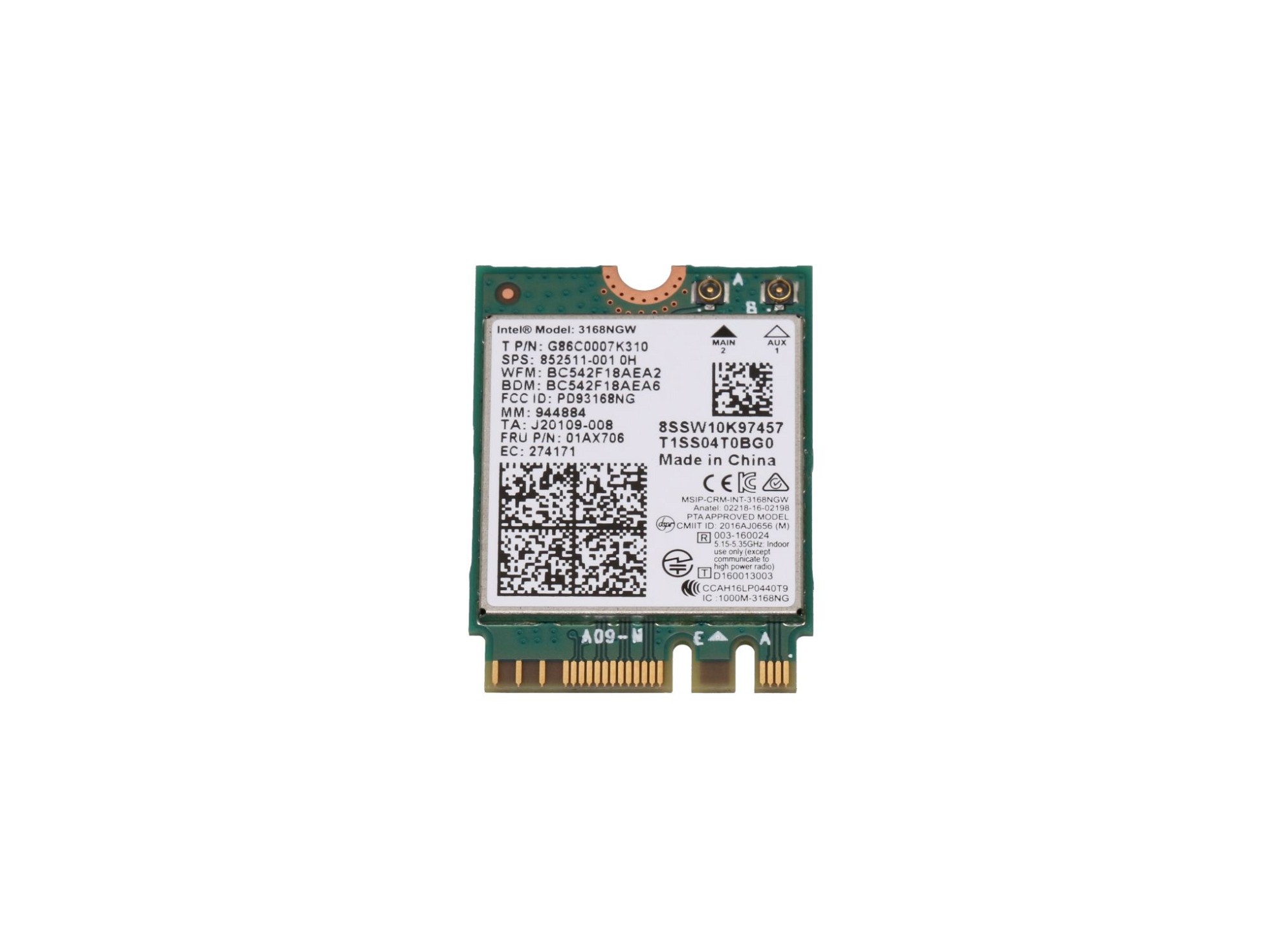 Intel J20109-008 WLAN/Bluetooth Karte
