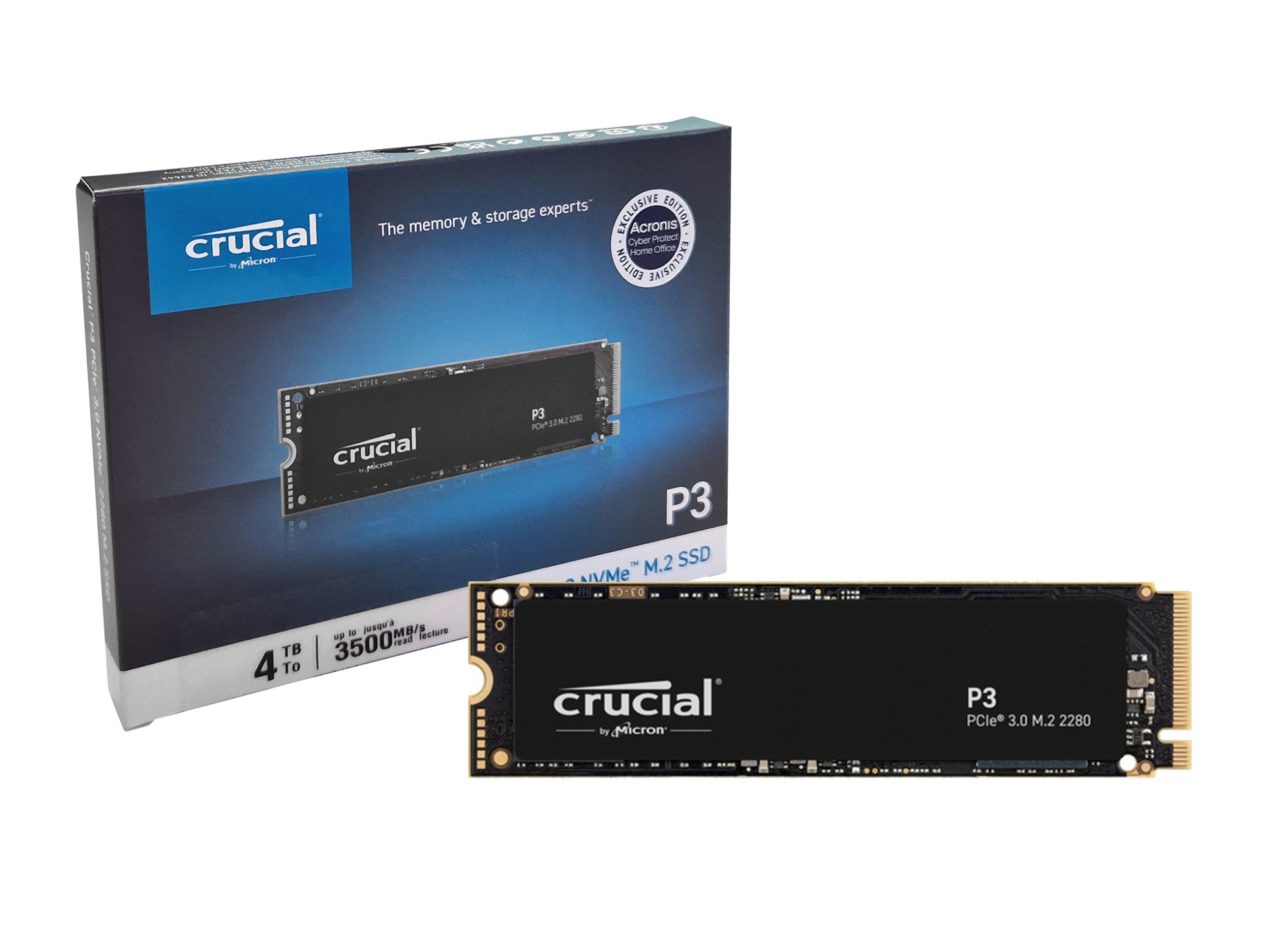 Crucial CT4000P3SSD801 Crucial P3 SSD Festplatte 4TB (M.2 22 x 80 mm)